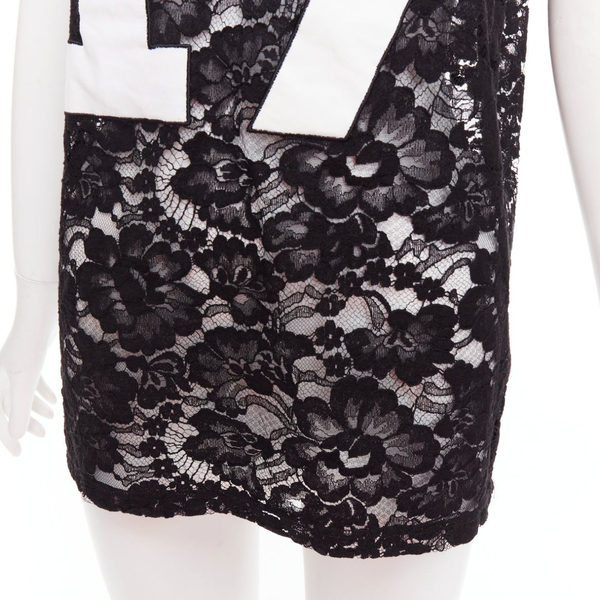 Givenchy GIVENCHY 2013 Runway Tisci black Pervert 17 sheer lace jersey tshirt FR38 M Size M / US 6-8 / IT 42-44 - 7 Thumbnail