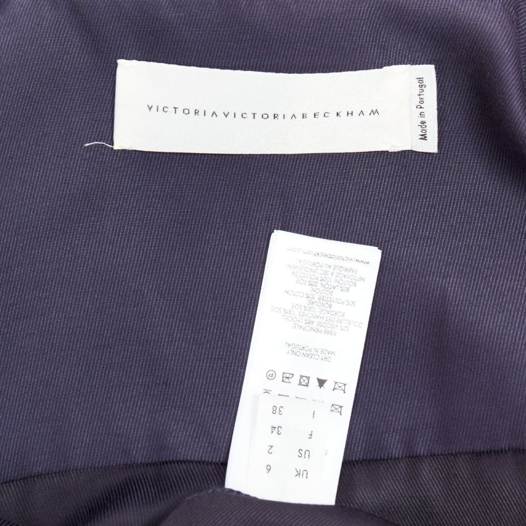 Victoria Beckham VVB VICTORIA BECKHAM navy black trimmed boxy utility shirt UK6 S Size XS / US 0-2 / IT 36-38 - 8 Thumbnail