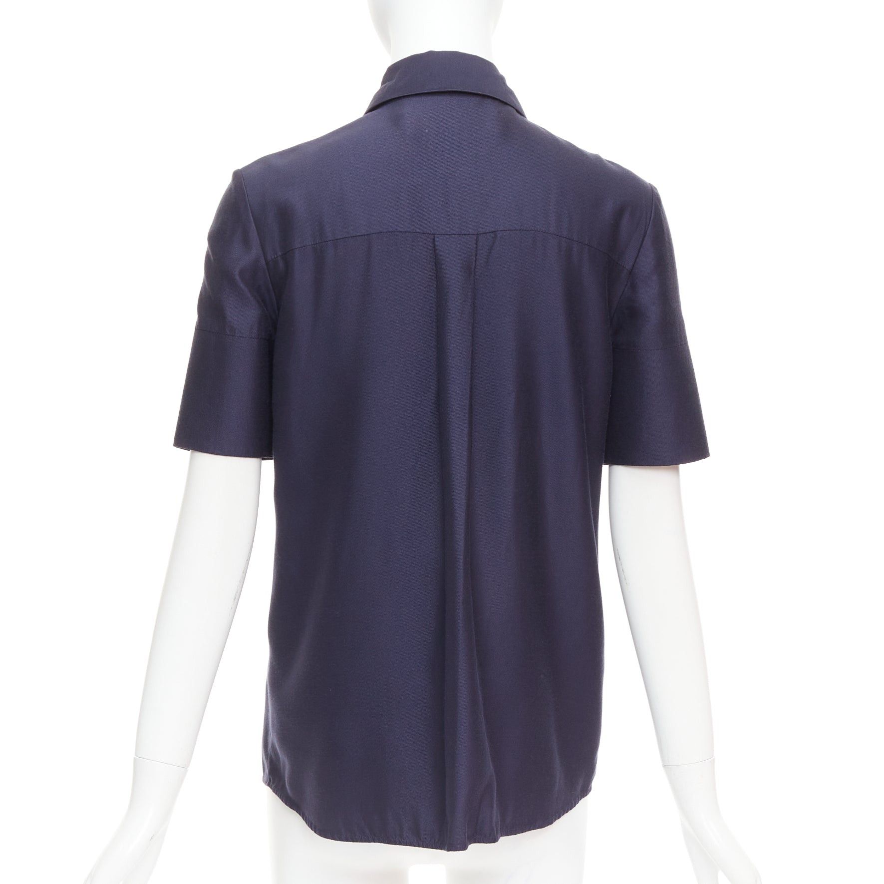 Victoria Beckham VVB VICTORIA BECKHAM navy black trimmed boxy utility shirt UK6 S Size XS / US 0-2 / IT 36-38 - 5 Thumbnail