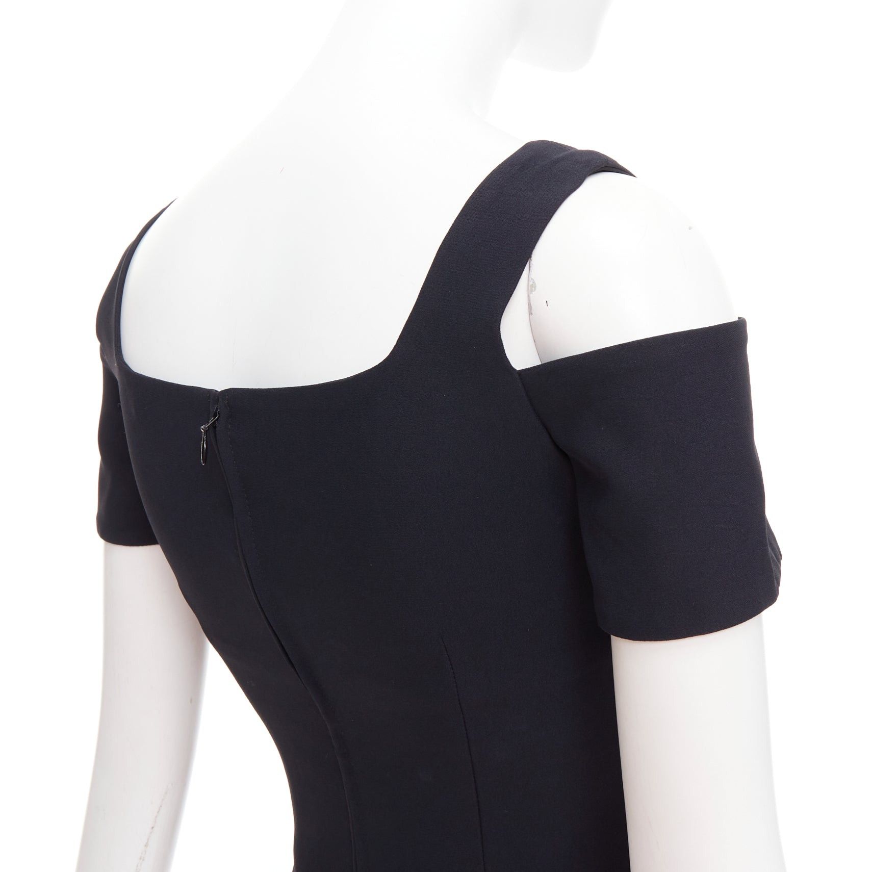 Alexander McQueen ALEXANDER MCQUEEN 2013 black cut out bust cold shoulder top IT38 XS Size XS / US 0-2 / IT 36-38 - 7 Thumbnail