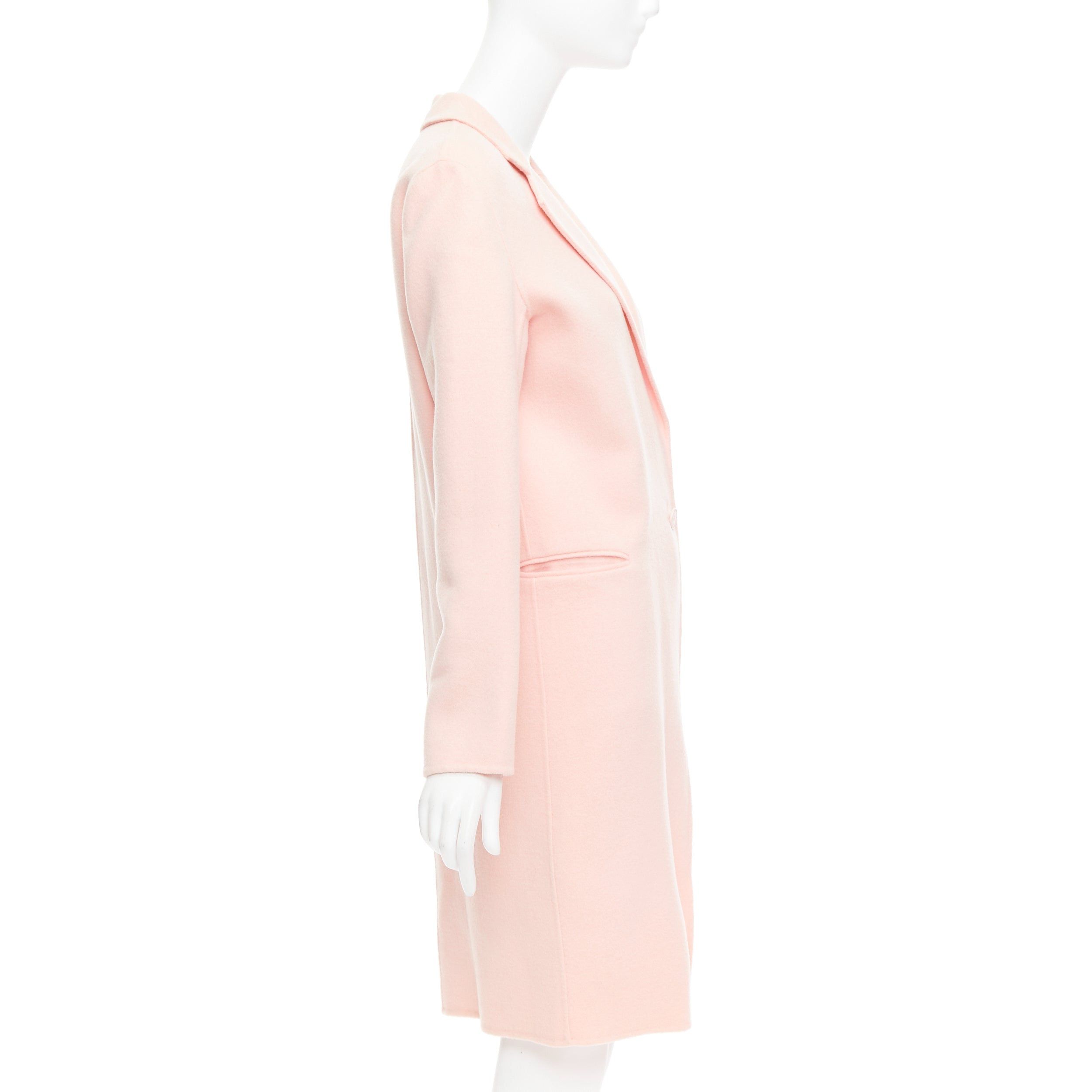 Sandro SANDRO pink wool blend notced collar single button long coat FR36 S Size S / US 4 / IT 40 - 4 Thumbnail