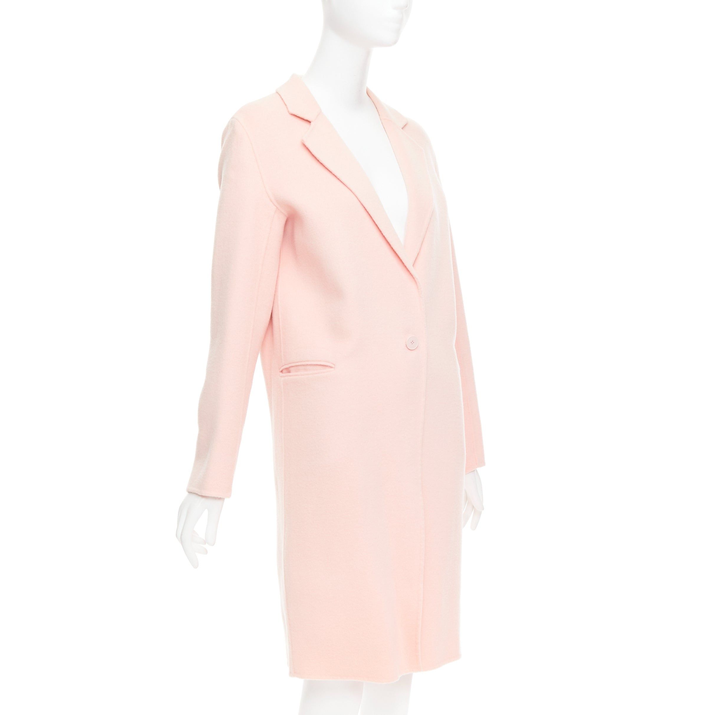 Sandro SANDRO pink wool blend notced collar single button long coat FR36 S Size S / US 4 / IT 40 - 3 Thumbnail