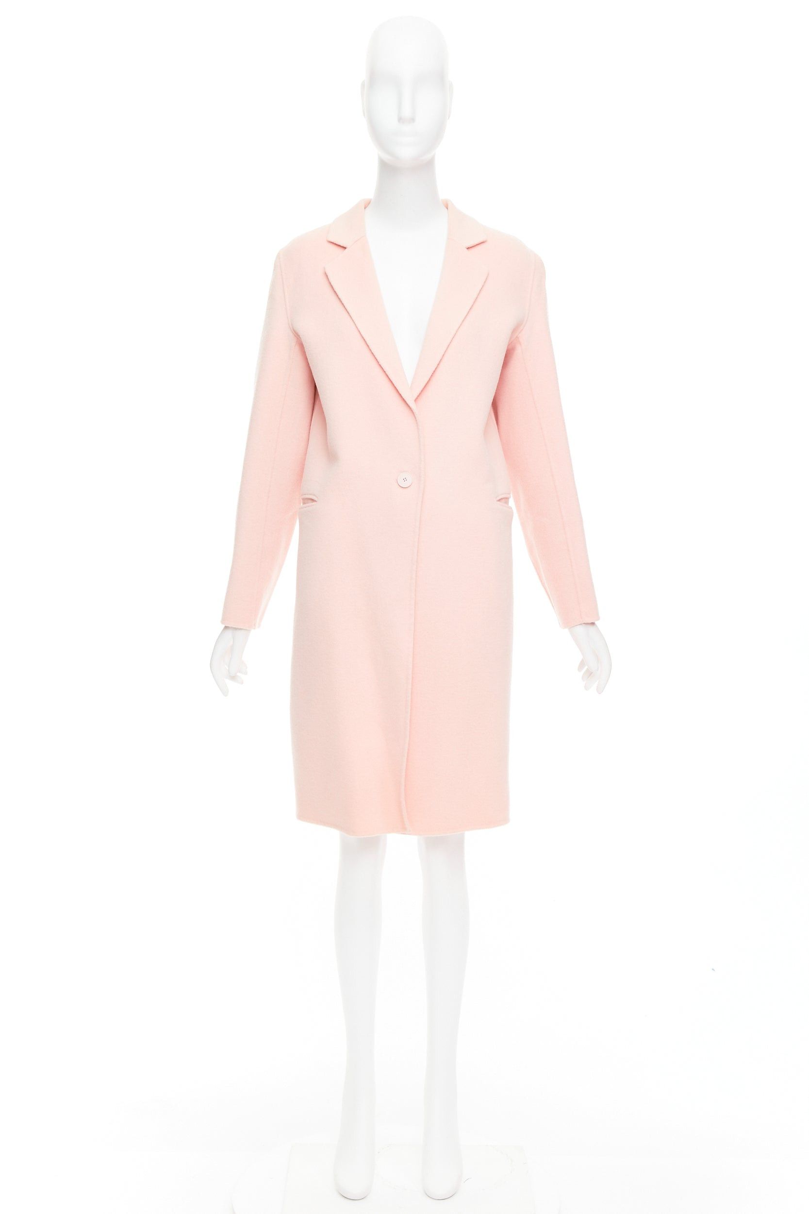 Sandro SANDRO pink wool blend notced collar single button long coat FR36 S Size S / US 4 / IT 40 - 10 Thumbnail