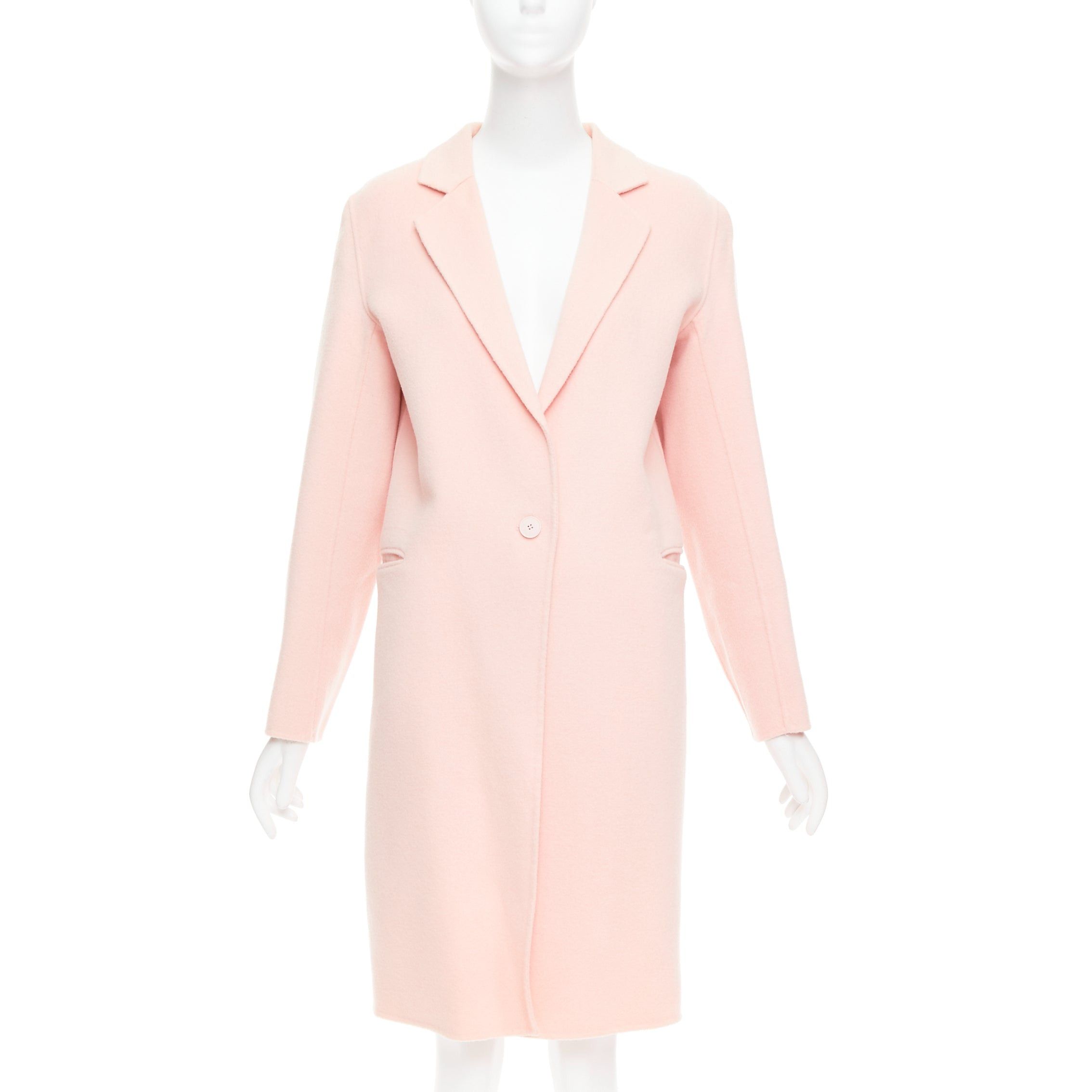 Sandro SANDRO pink wool blend notced collar single button long coat FR36 S Size S / US 4 / IT 40 - 2 Thumbnail