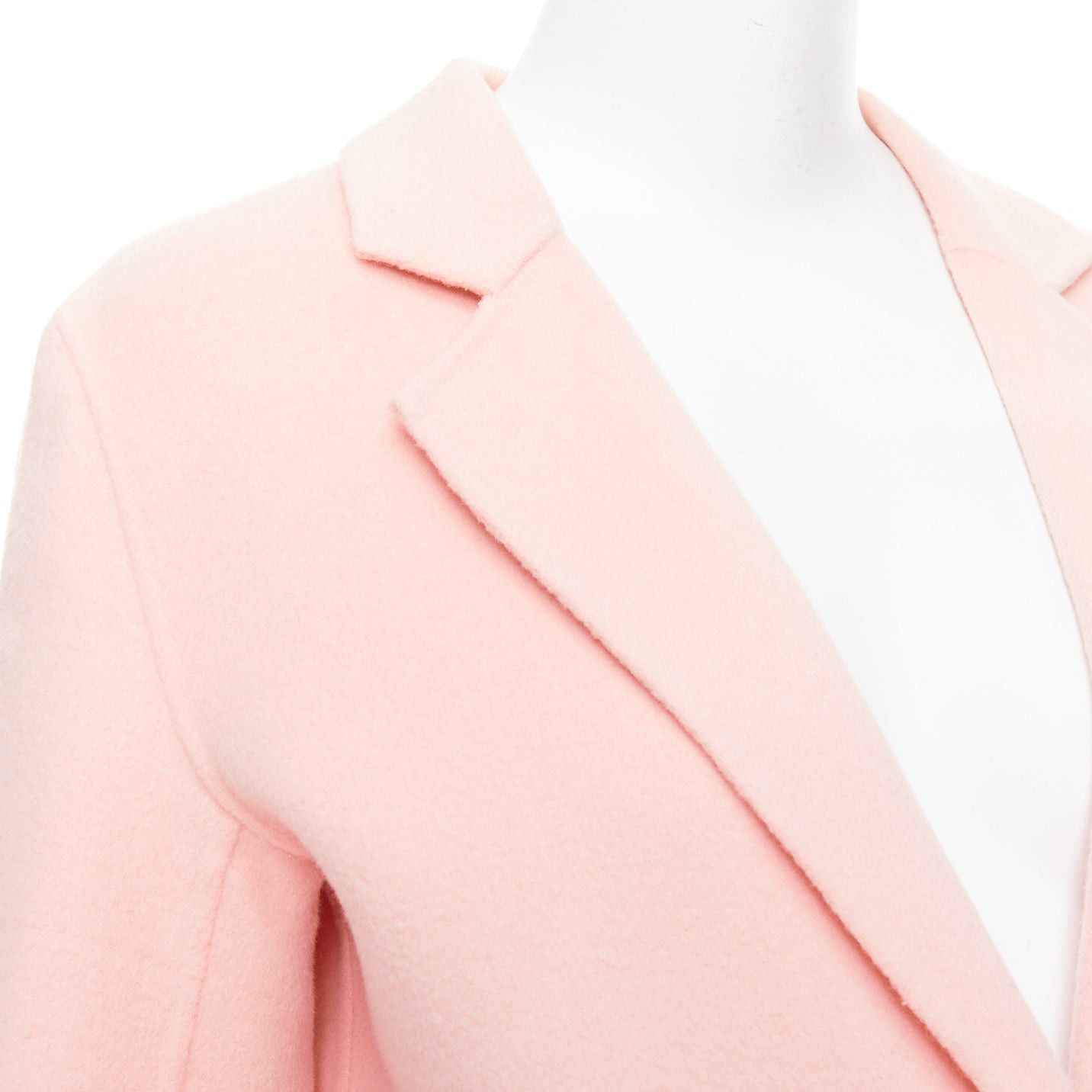 Sandro SANDRO pink wool blend notced collar single button long coat FR36 S Size S / US 4 / IT 40 - 8 Thumbnail