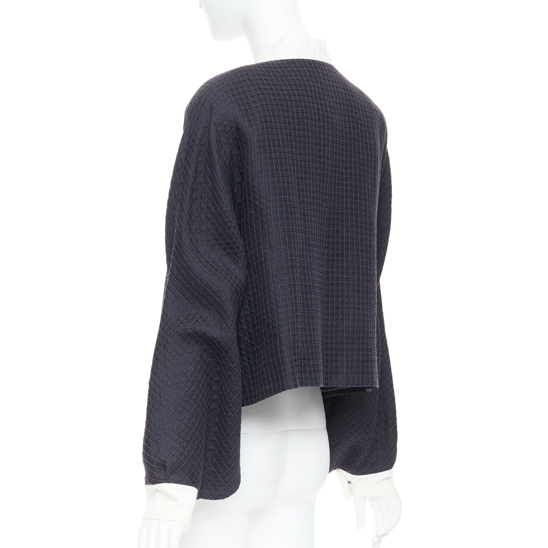 Chanel CHANEL 16C Paris Seoul Runway navy white silk cotton hanbok jacket FR36 S Size S / US 4 / IT 40 - 6 Thumbnail