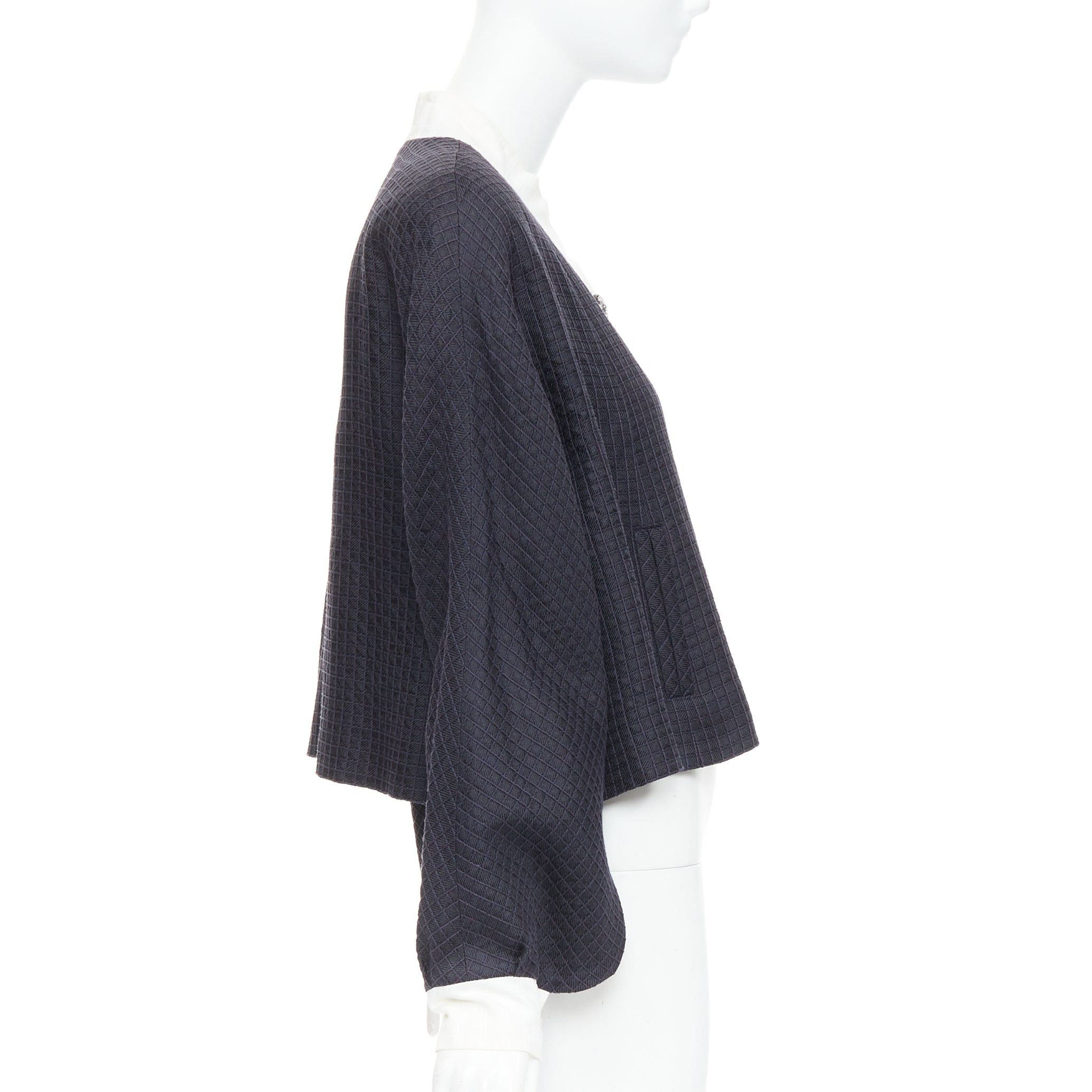 Chanel CHANEL 16C Paris Seoul Runway navy white silk cotton hanbok jacket FR36 S Size S / US 4 / IT 40 - 4 Thumbnail