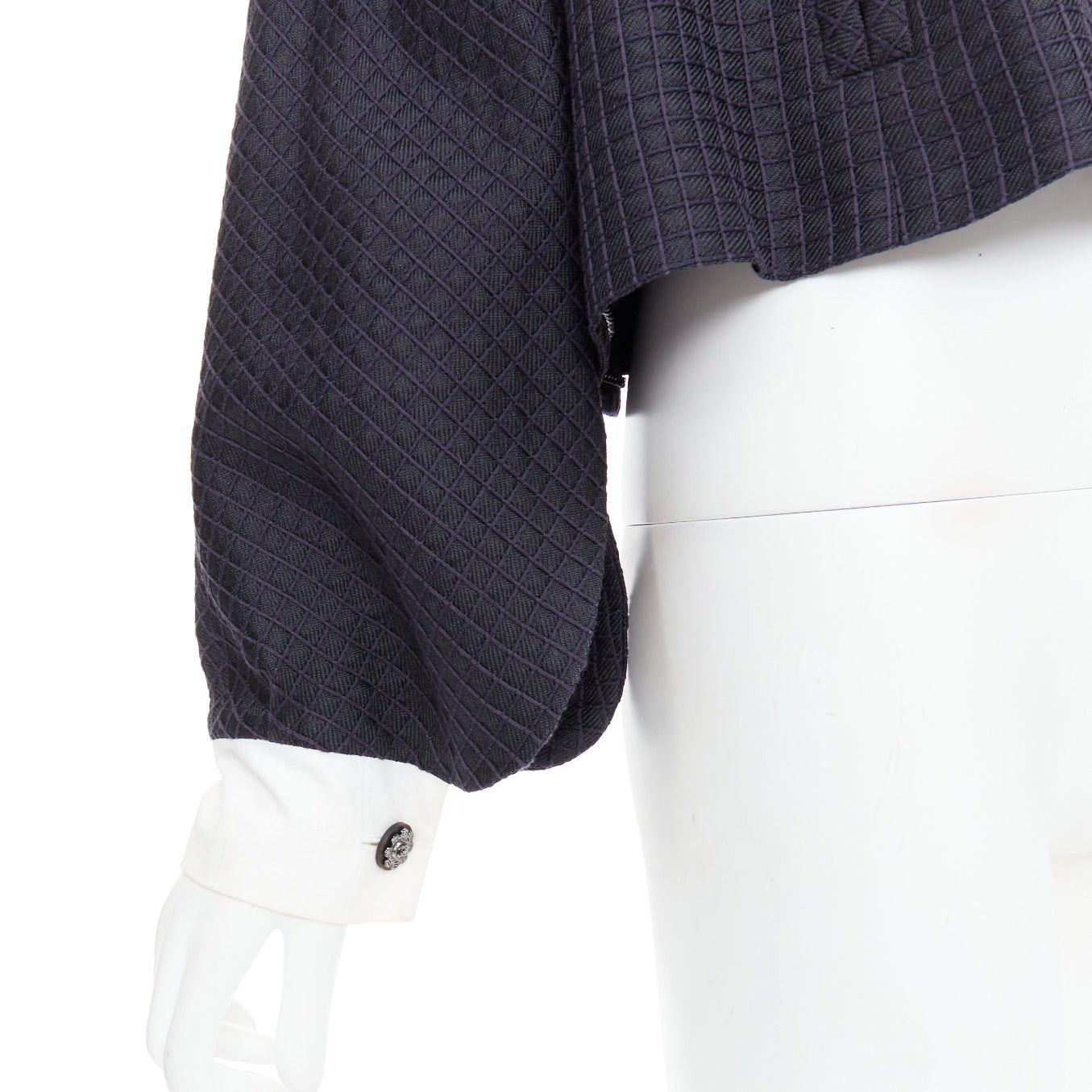 Chanel CHANEL 16C Paris Seoul Runway navy white silk cotton hanbok jacket FR36 S Size S / US 4 / IT 40 - 7 Thumbnail