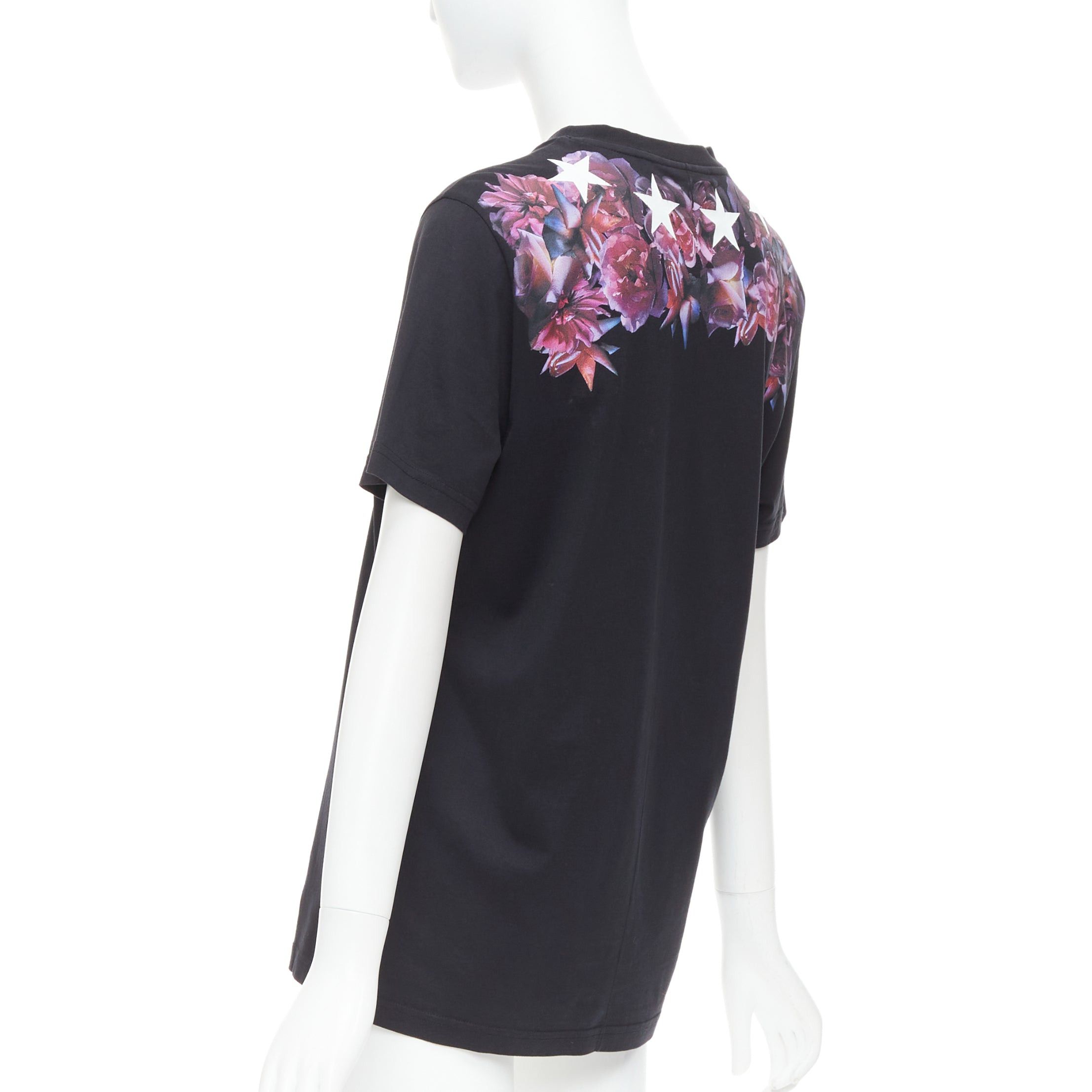 Givenchy GIVENCHY Riccardo Tisci purple flower white star black tshirt XS Size S / US 4 / IT 40 - 6 Thumbnail