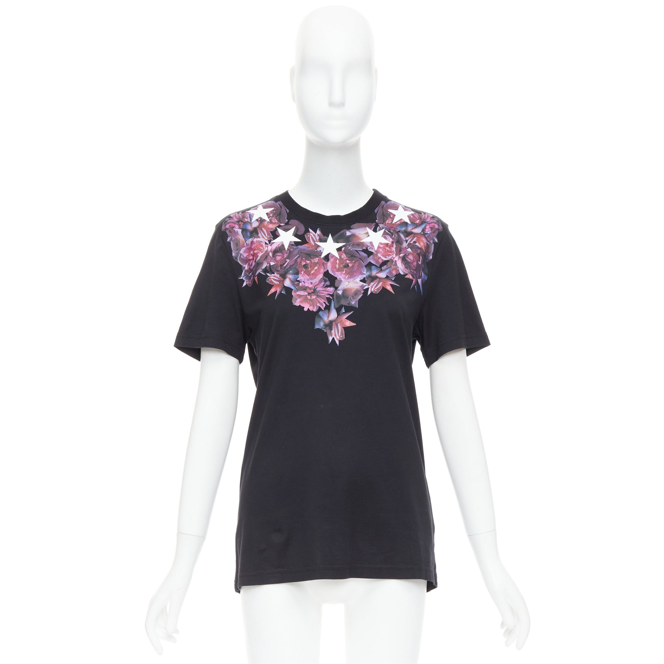 Givenchy GIVENCHY Riccardo Tisci purple flower white star black tshirt XS Size S / US 4 / IT 40 - 9 Thumbnail