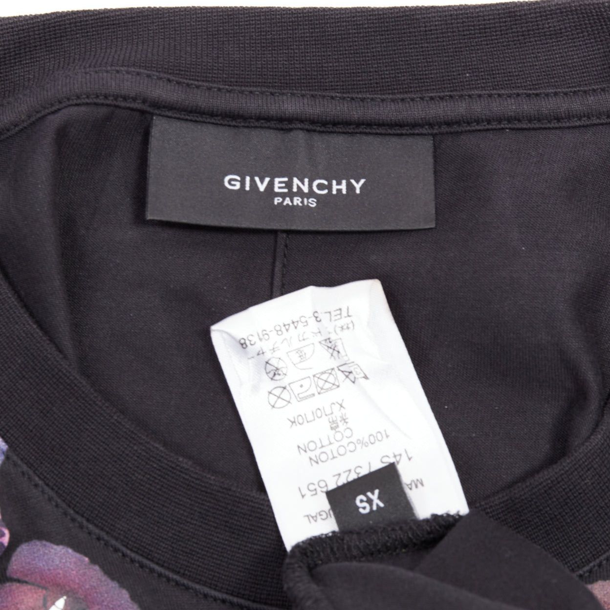 Givenchy GIVENCHY Riccardo Tisci purple flower white star black tshirt XS Size S / US 4 / IT 40 - 8 Thumbnail