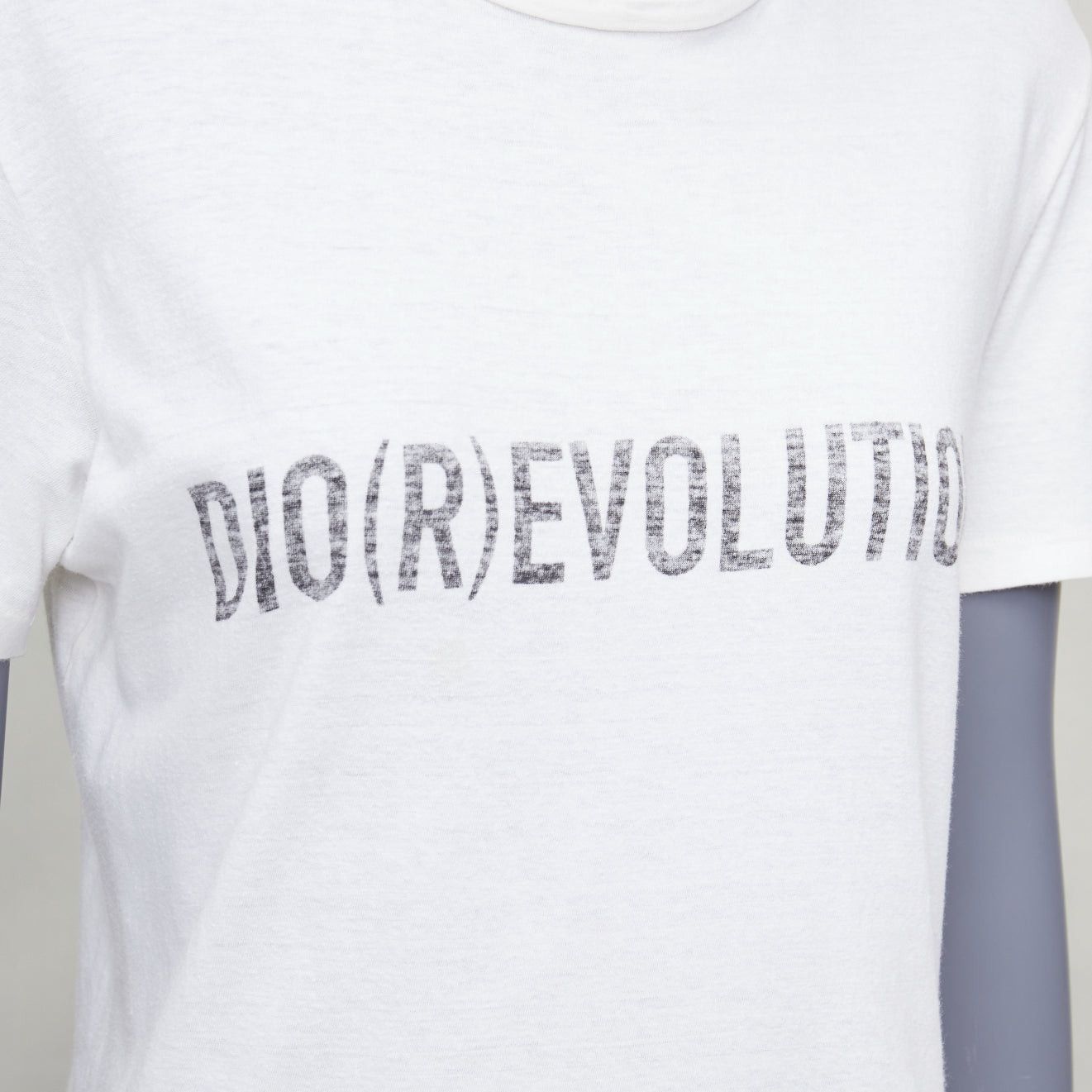 Dior CHRISTIAN DIOR Dio(r)evolution cream grey cotton linen washed white tshirt S Size S / US 4 / IT 40 - 7 Thumbnail