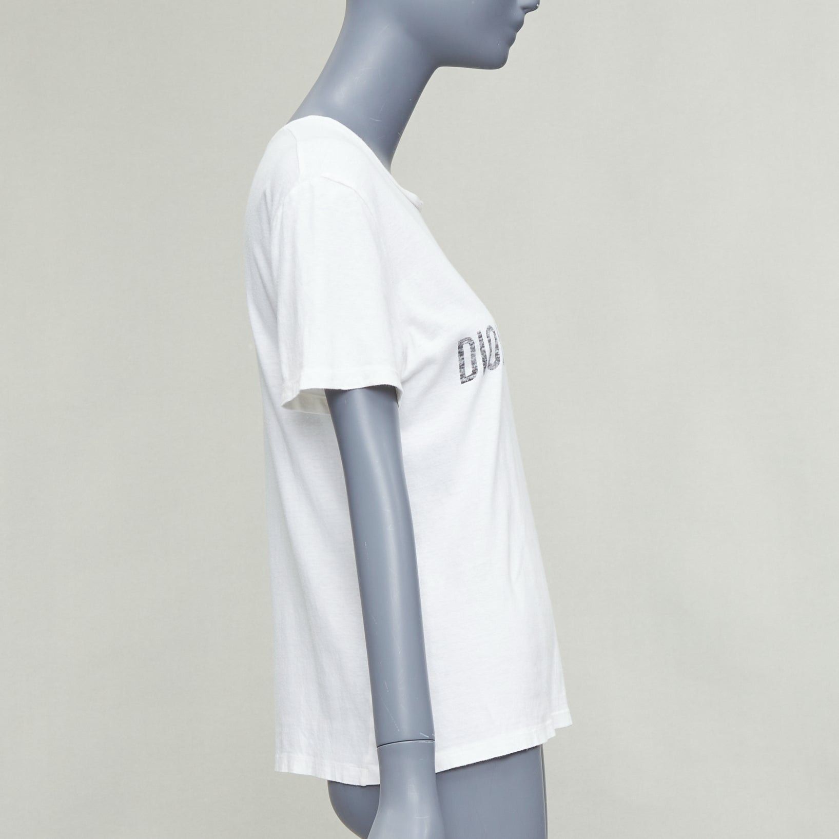 Dior CHRISTIAN DIOR Dio(r)evolution cream grey cotton linen washed white tshirt S Size S / US 4 / IT 40 - 4 Thumbnail