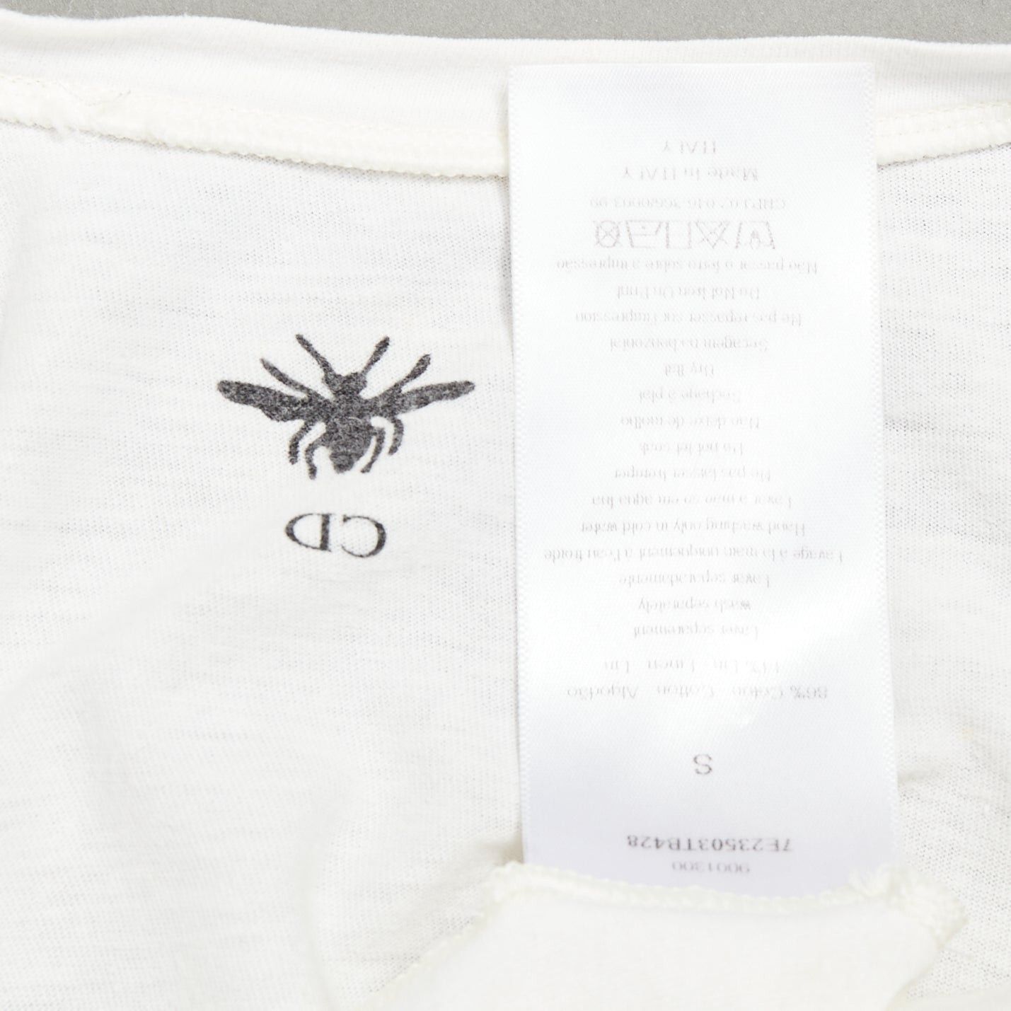 Dior CHRISTIAN DIOR Dio(r)evolution cream grey cotton linen washed white tshirt S Size S / US 4 / IT 40 - 9 Thumbnail