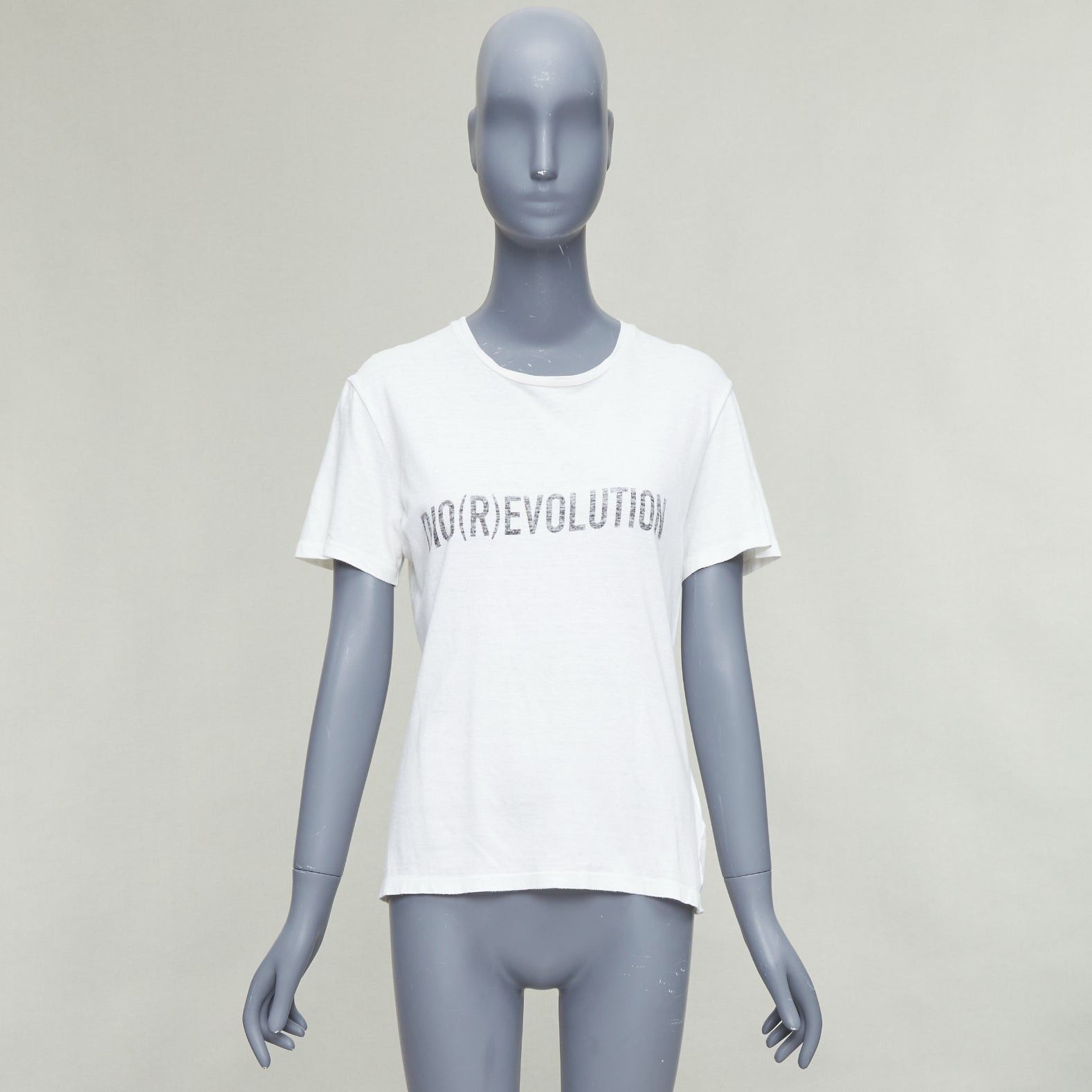 Dior CHRISTIAN DIOR Dio(r)evolution cream grey cotton linen washed white tshirt S Size S / US 4 / IT 40 - 8 Thumbnail