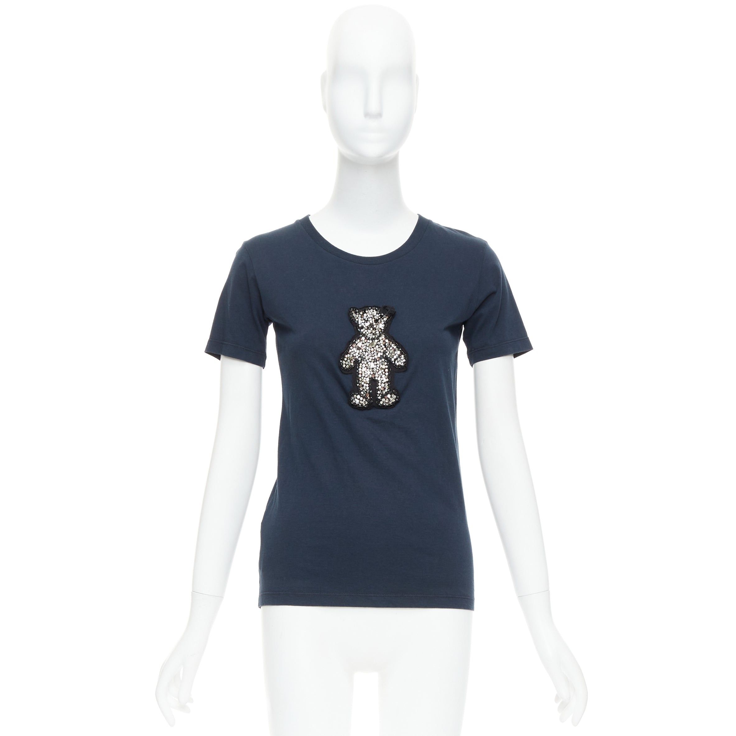 Prada PRADA 2008 black crystal embellished teddy bear tshirt S Size S / US 4 / IT 40 - 9 Thumbnail
