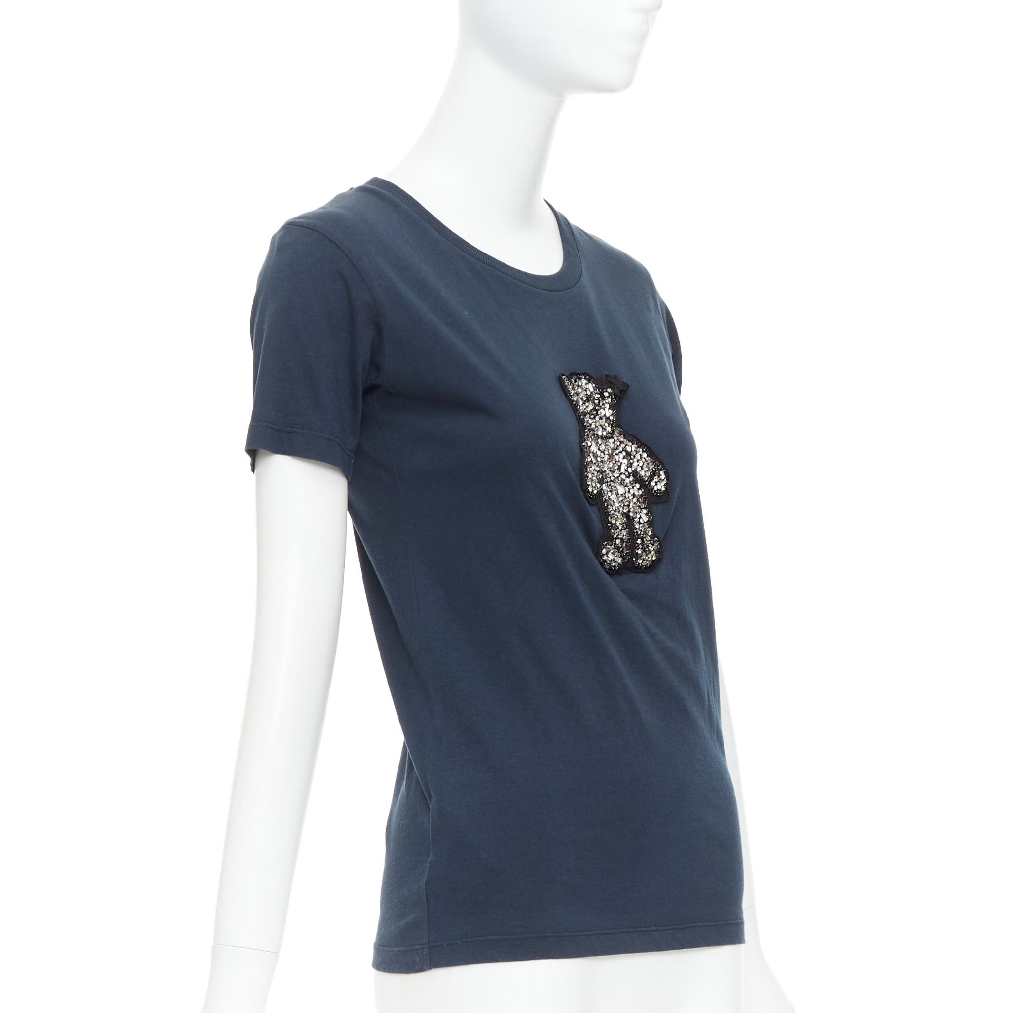 Prada PRADA 2008 black crystal embellished teddy bear tshirt S Size S / US 4 / IT 40 - 3 Thumbnail