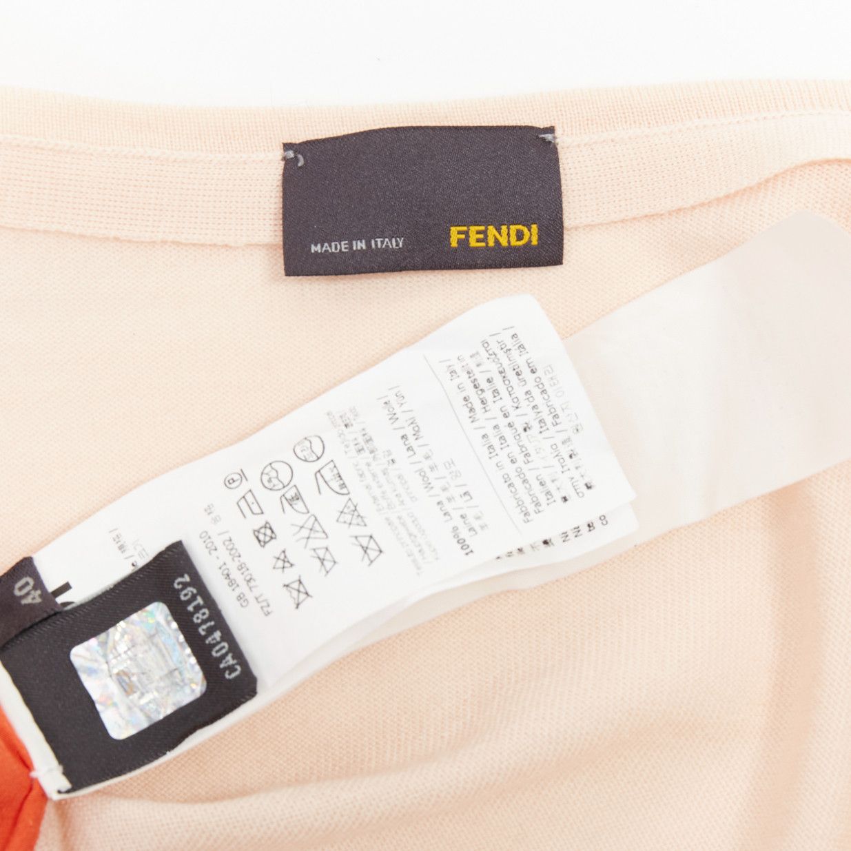 Fendi FENDI light pink orange 100% wool trimmed long cardigan IT40 S Size S / US 4 / IT 40 - 8 Thumbnail