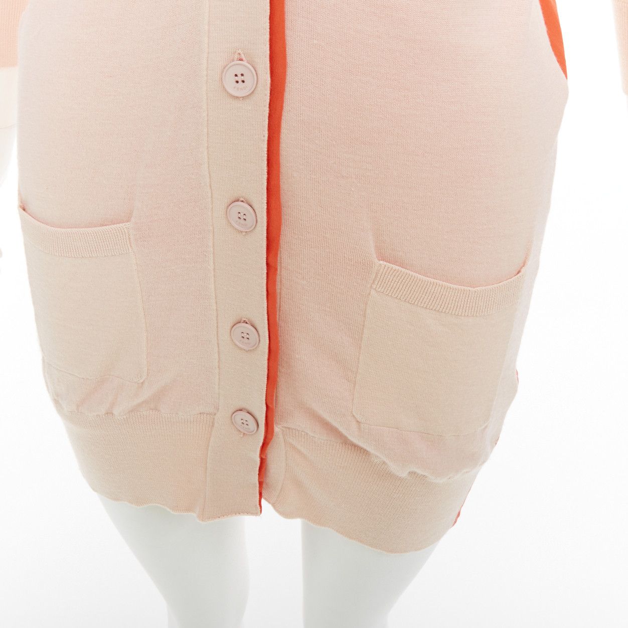 Fendi FENDI light pink orange 100% wool trimmed long cardigan IT40 S Size S / US 4 / IT 40 - 7 Thumbnail