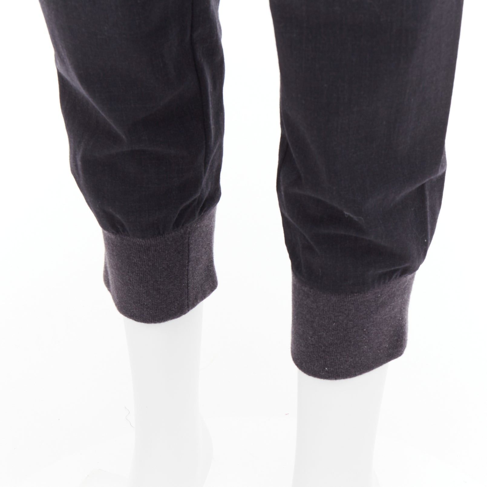 Brunello Cucinelli BRUNELLO CUCINELLI dark grey virgin wool blend relaxed jogger pants IT38 XS Size 26" / US 2 / IT 38 - 2 Thumbnail