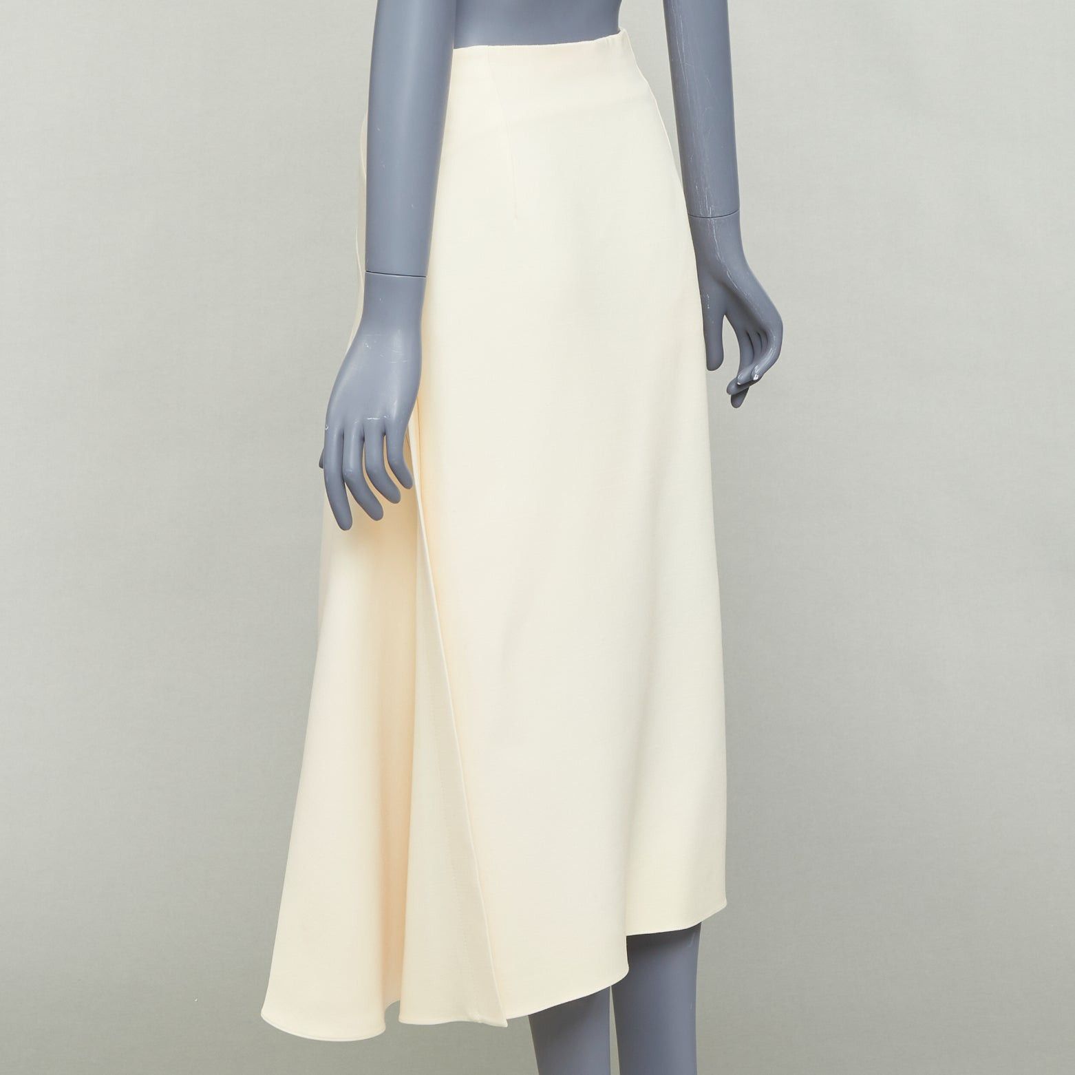 Dior CHRISTIAN DIOR ecru cream wool silk bias cut pleated Aline skirt FR38 M Size 28" / US 6 / IT 42 - 6 Thumbnail