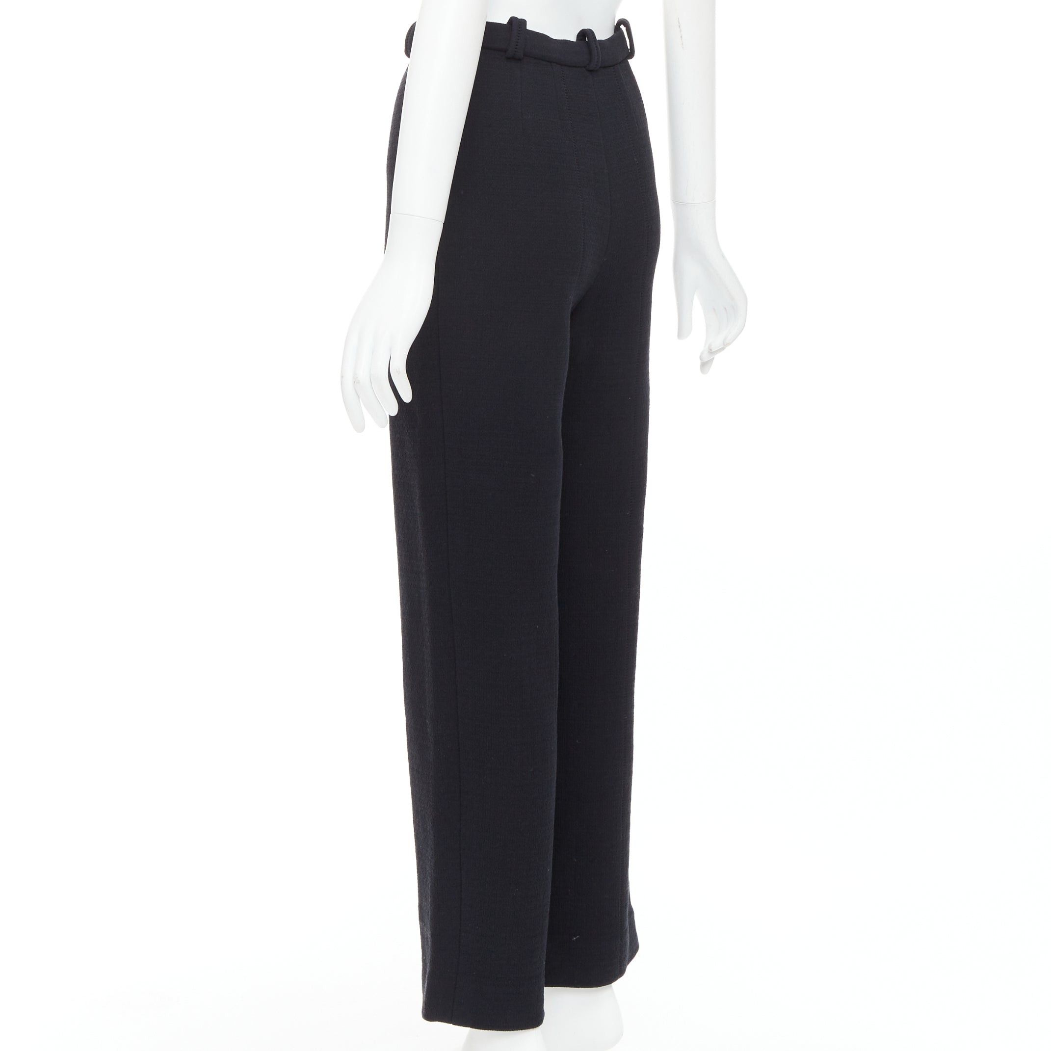 Chanel CHANEL black cotton blend 5 crystal button structured pants FR36 S Size 27" / US 4 / IT 40 - 6 Thumbnail