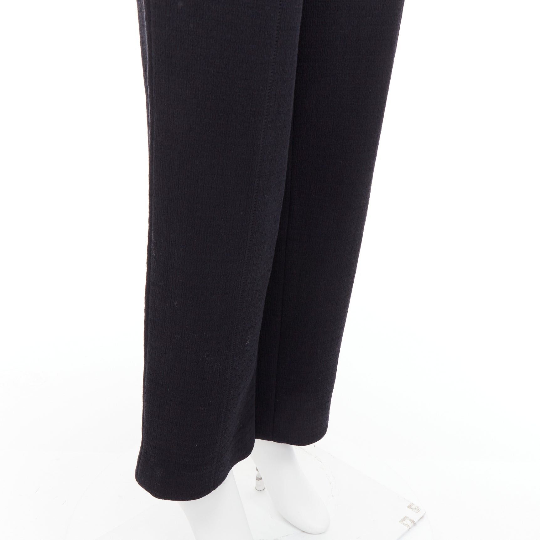 Chanel CHANEL black cotton blend 5 crystal button structured pants FR36 S Size 27" / US 4 / IT 40 - 7 Thumbnail