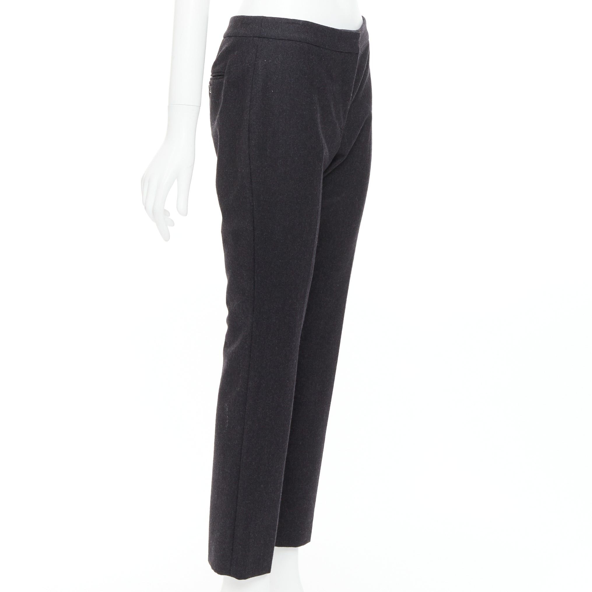 Alexander McQueen ALEXANDER MCQUEEN 2019 grey wool tapered bootcut pants IT38 XS Size 26" / US 2 / IT 38 - 3 Thumbnail