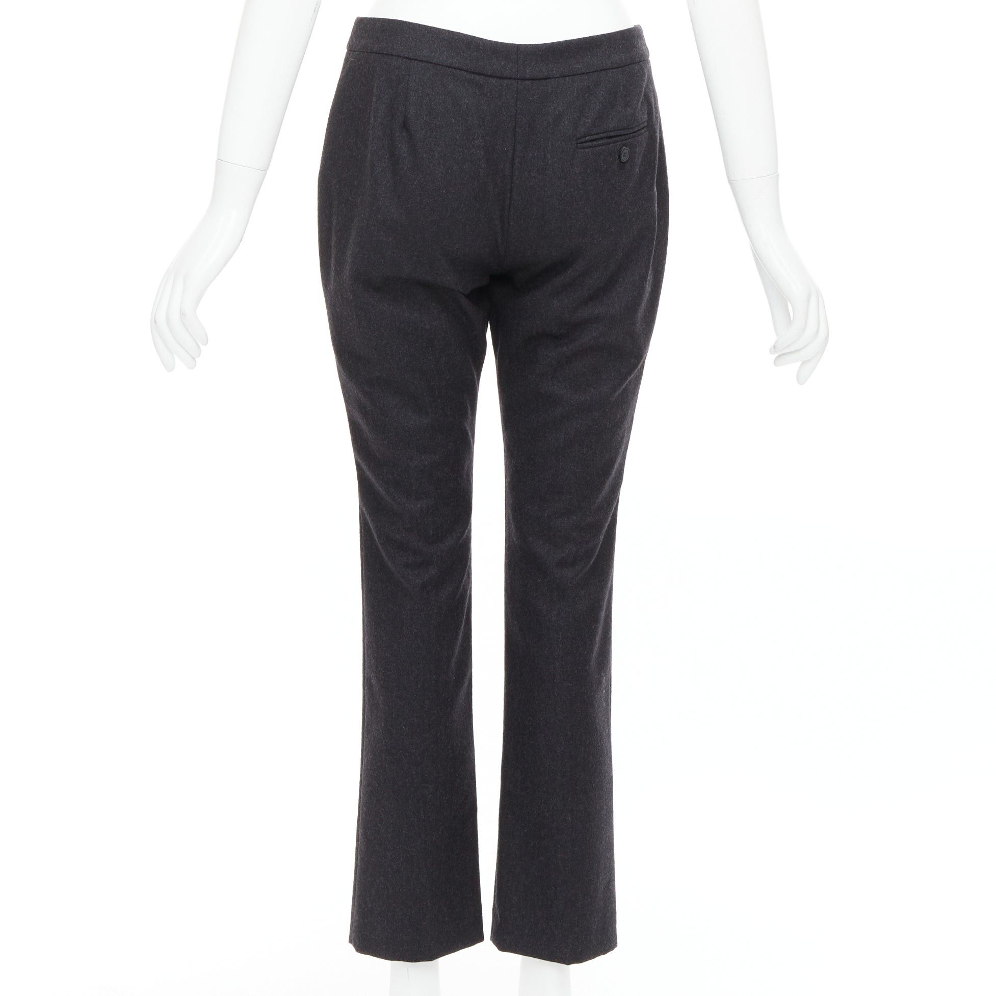 Alexander McQueen ALEXANDER MCQUEEN 2019 grey wool tapered bootcut pants IT38 XS Size 26" / US 2 / IT 38 - 5 Thumbnail
