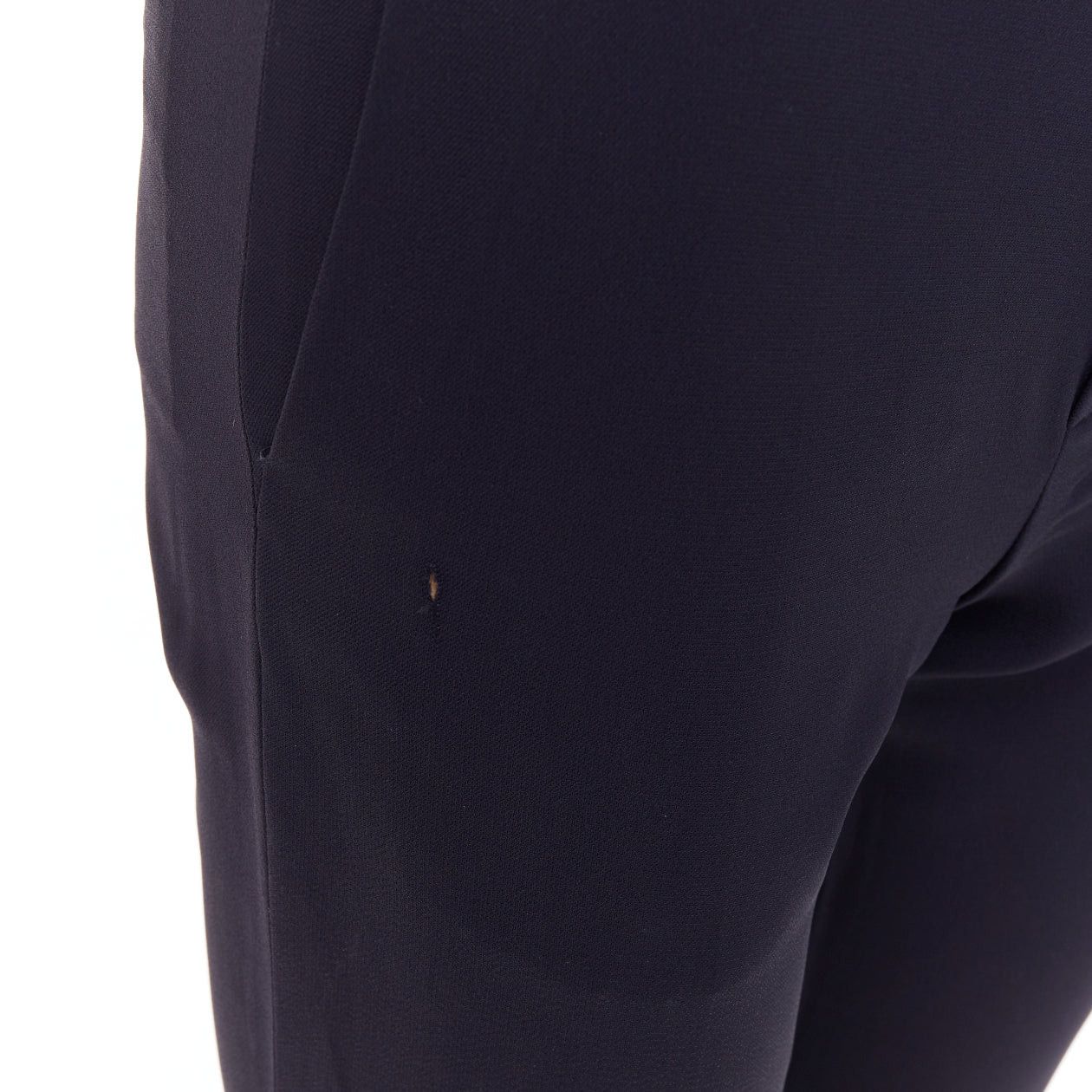 Chloe CHLOE navy concealed fly back darts tapered flare pants FR34 XS Size 26" / US 2 / IT 38 - 7 Thumbnail