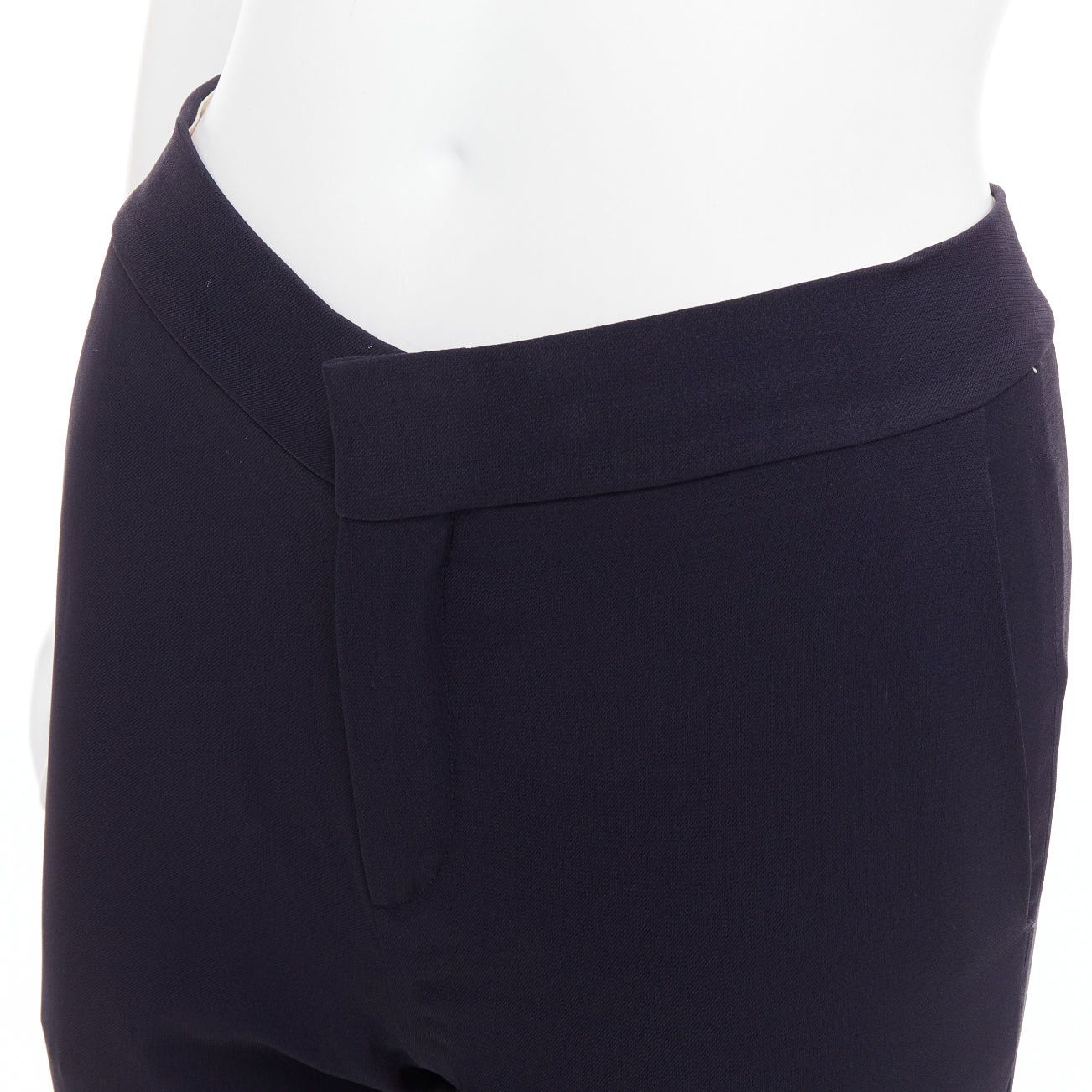 Chloe CHLOE navy concealed fly back darts tapered flare pants FR34 XS Size 26" / US 2 / IT 38 - 2 Thumbnail