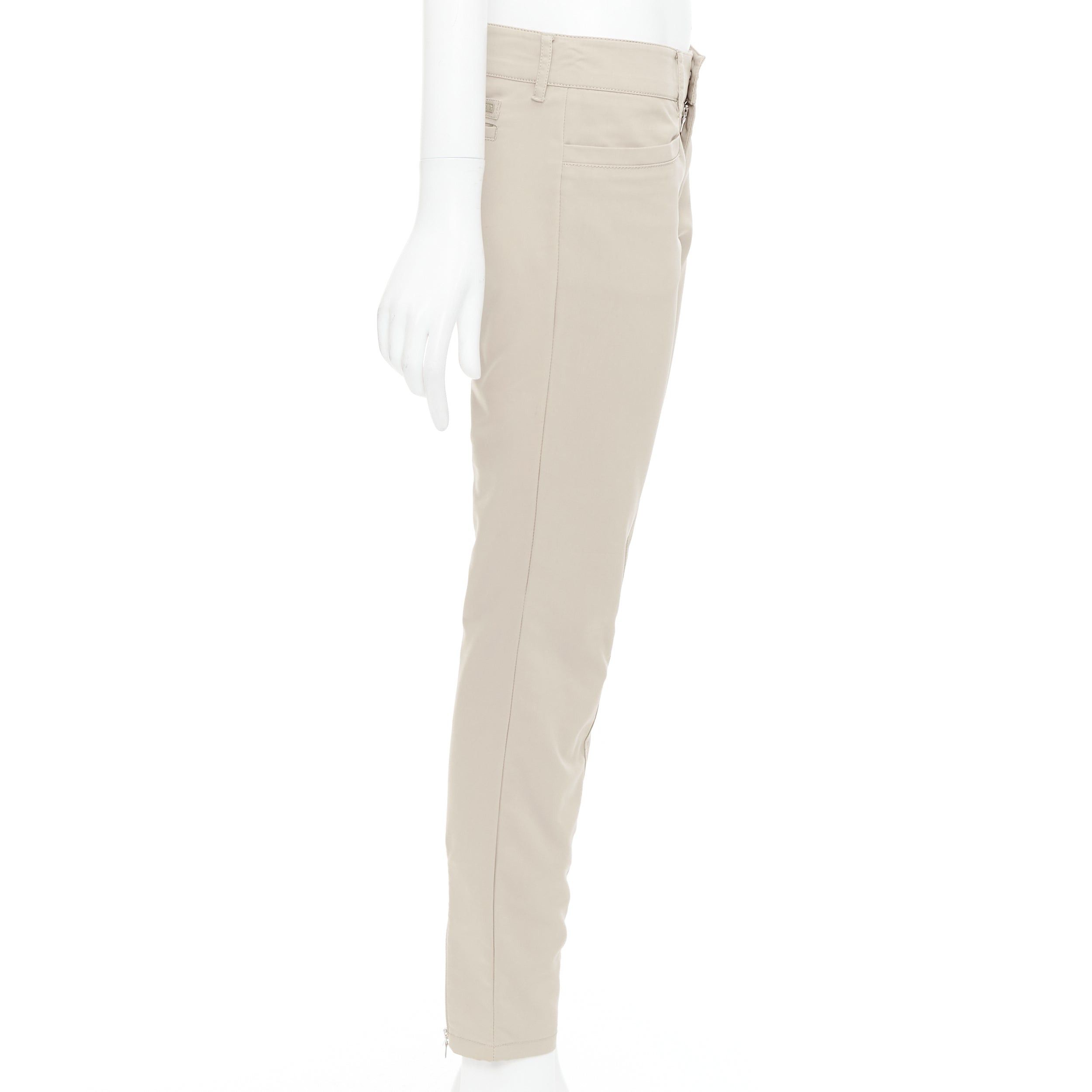 Prada PRADA 2010 beige cotton blend low waist tapered pants IT40 S Size 27" / US 4 / IT 40 - 4 Thumbnail
