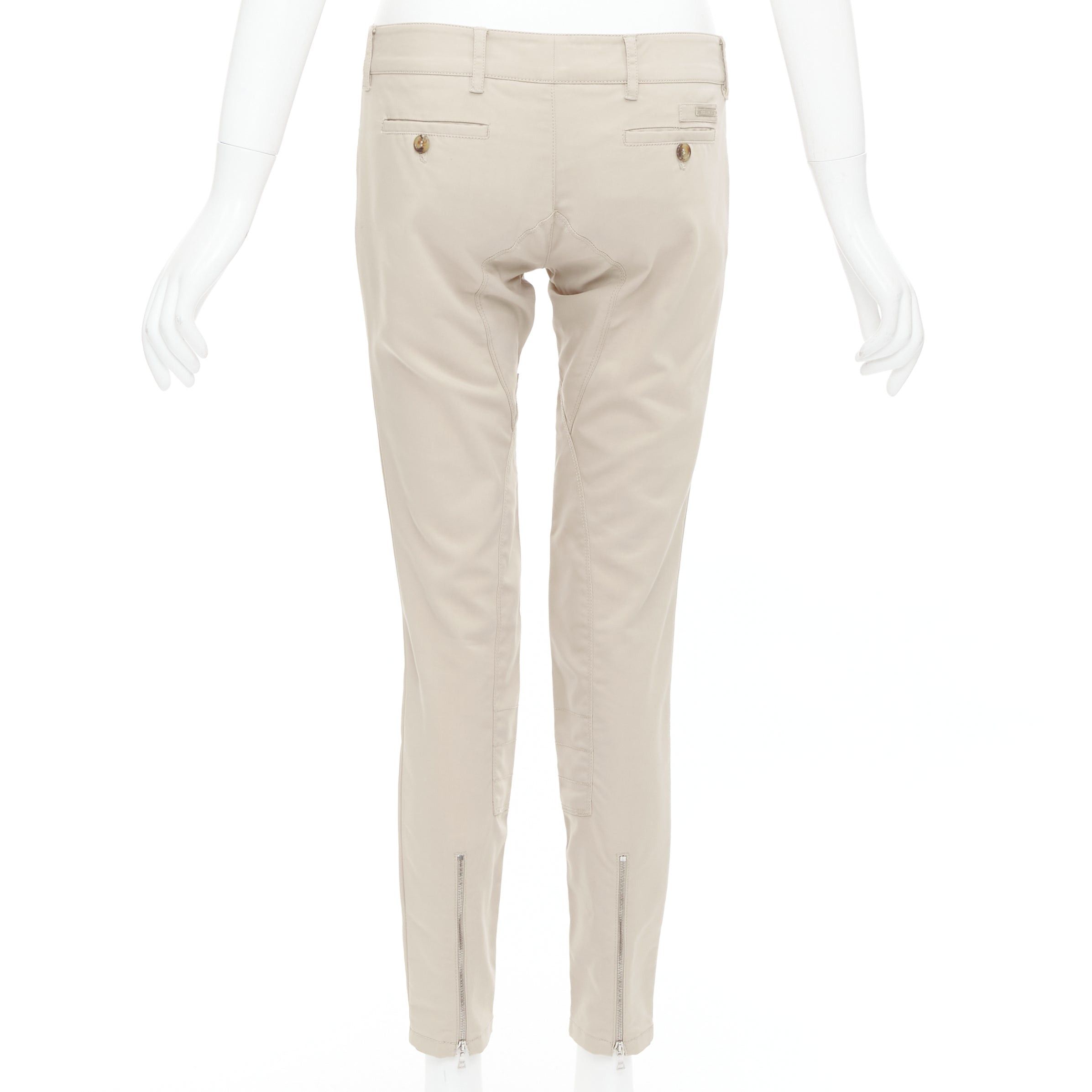 Prada PRADA 2010 beige cotton blend low waist tapered pants IT40 S Size 27" / US 4 / IT 40 - 5 Thumbnail