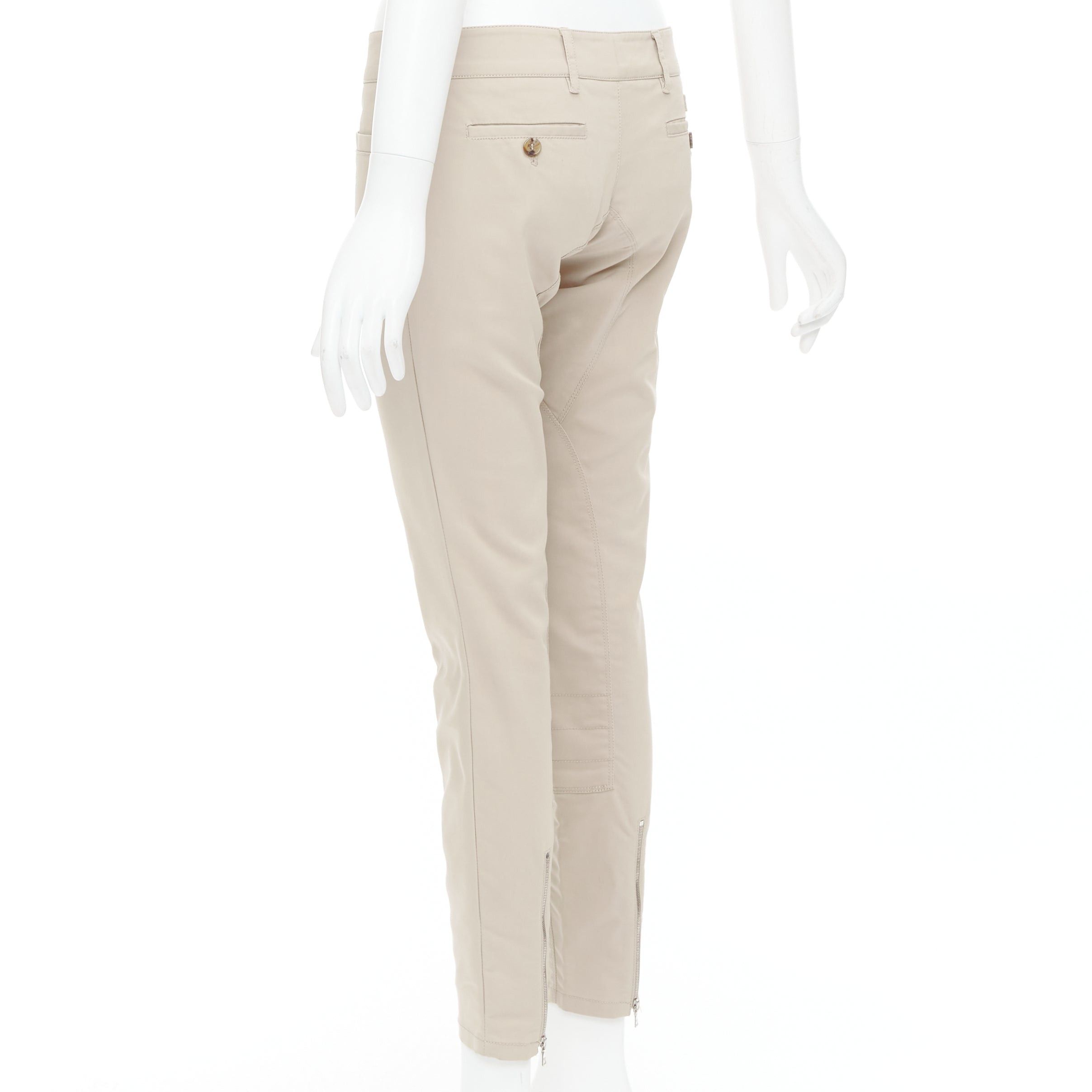 Prada PRADA 2010 beige cotton blend low waist tapered pants IT40 S Size 27" / US 4 / IT 40 - 6 Thumbnail
