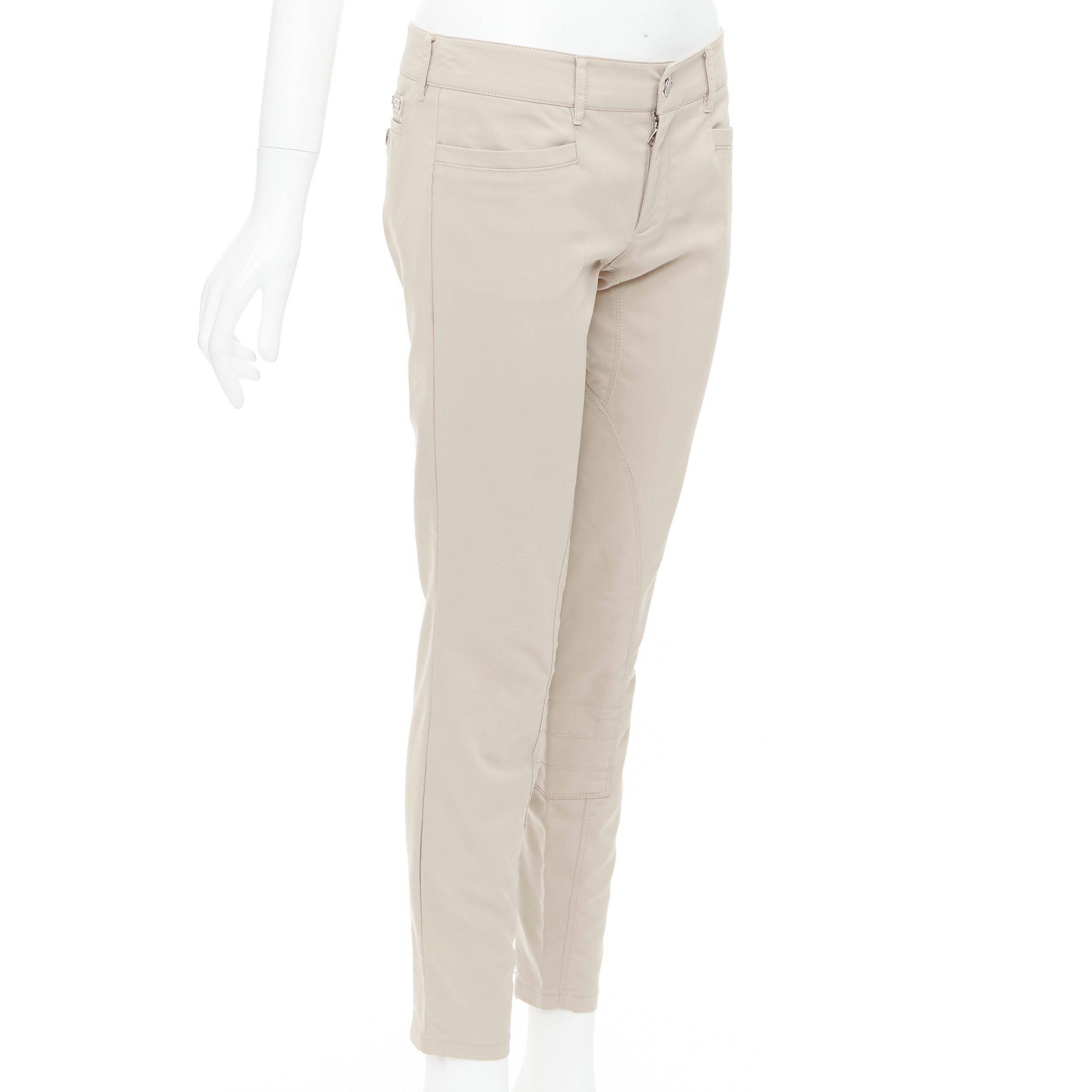 Prada PRADA 2010 beige cotton blend low waist tapered pants IT40 S Size 27" / US 4 / IT 40 - 3 Thumbnail