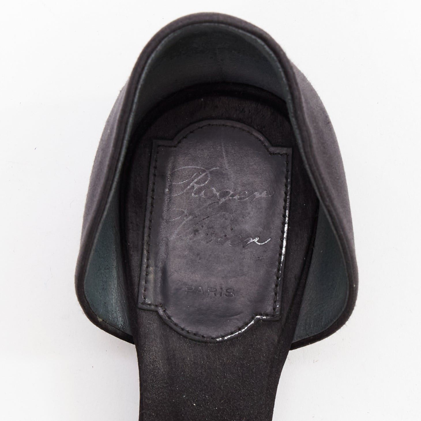 Roger Vivier ROGER VIVIER Chips Strass black satin crystal buckle dorsay flats EU35 Size US 5 / IT 35 - 8 Thumbnail