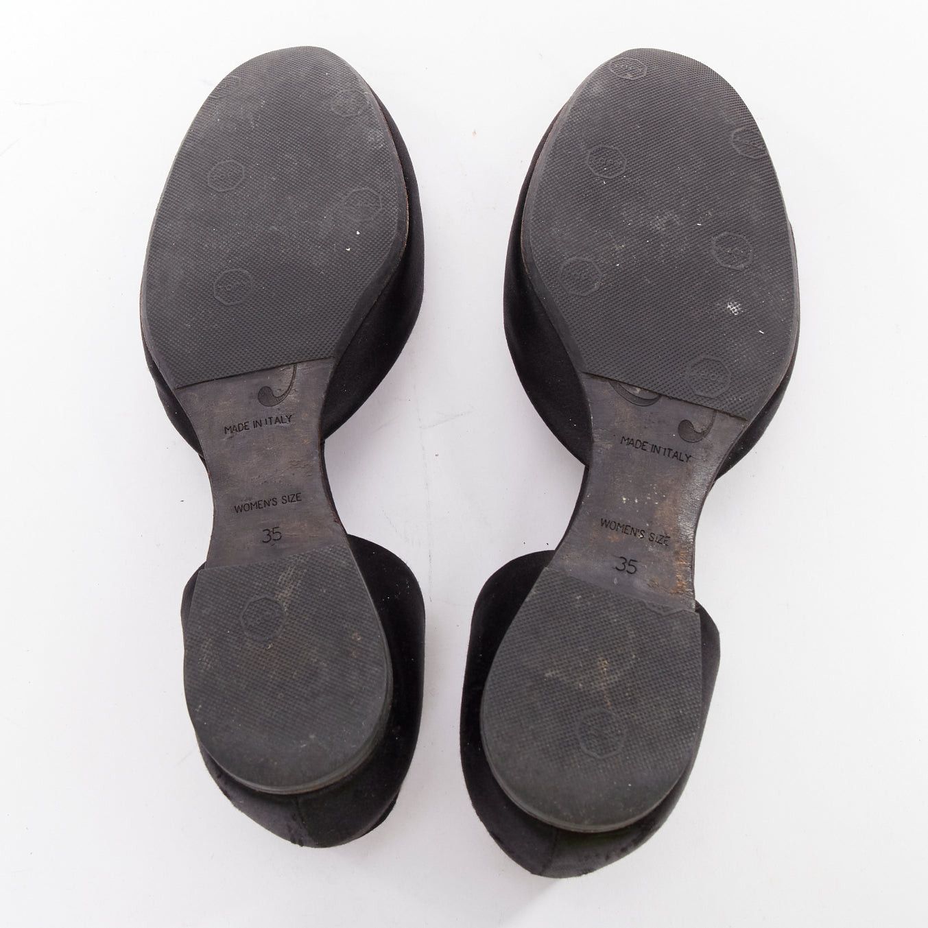 Roger Vivier ROGER VIVIER Chips Strass black satin crystal buckle dorsay flats EU35 Size US 5 / IT 35 - 11 Thumbnail
