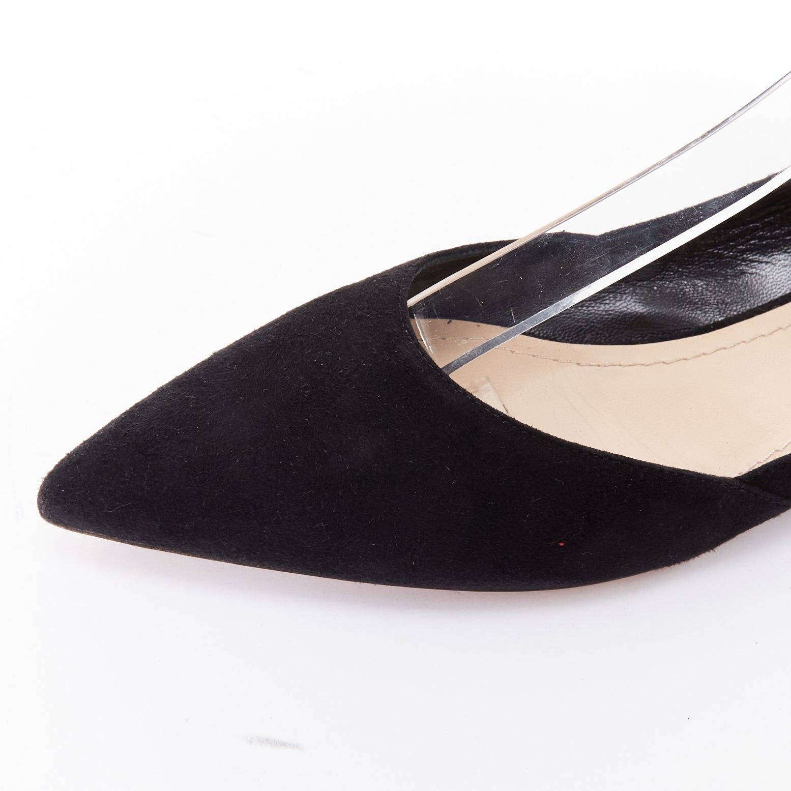 Dior CHRISTIAN DIOR La Belle D black suede ankle bow ballerina flats EU37 Size US 7 / IT 37 - 7 Thumbnail