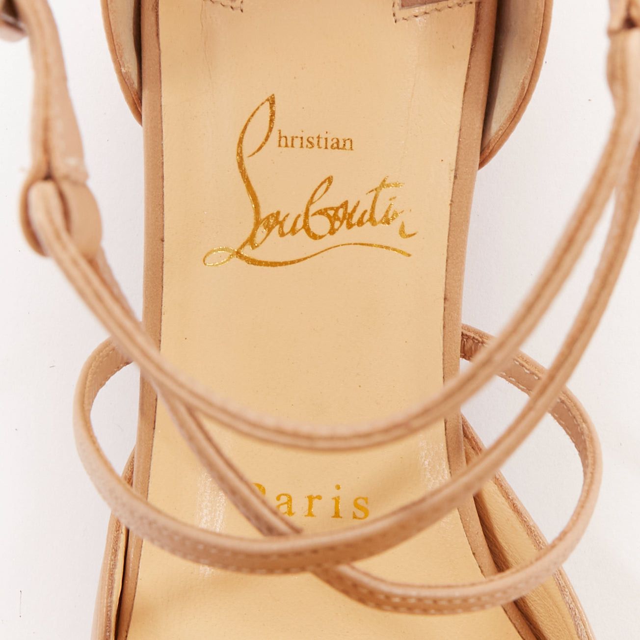 Christian Louboutin CHRISTIAN LOUBOUTIN Suzanna D'Orsay nude leather strappy flats EU37 Size US 7 / IT 37 - 9 Thumbnail