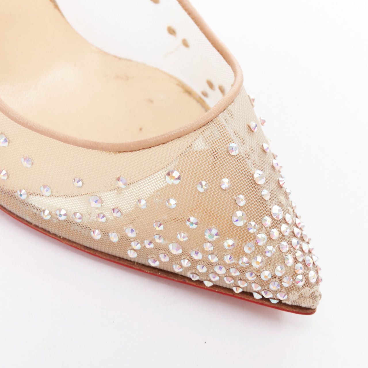 Christian Louboutin CHRISTIAN LOUBOUTIN Follies 100 clear mesh silver strass bridal pump EU35.5 Size US 5.5 / IT 35.5 - 7 Thumbnail