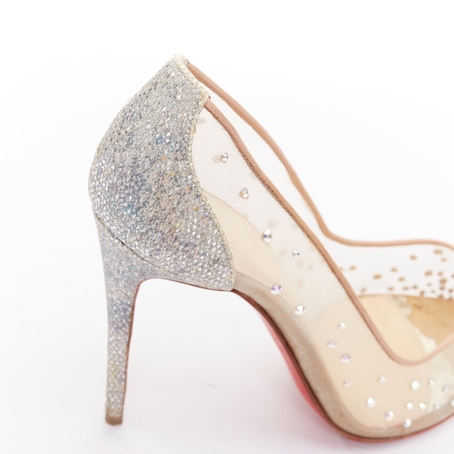 Christian Louboutin CHRISTIAN LOUBOUTIN Follies 100 clear mesh silver strass bridal pump EU35.5 Size US 5.5 / IT 35.5 - 8 Thumbnail