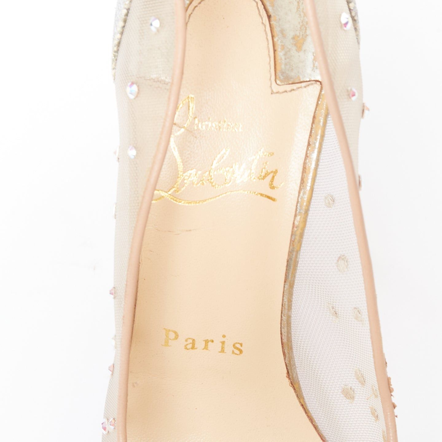 Christian Louboutin CHRISTIAN LOUBOUTIN Follies 100 clear mesh silver strass bridal pump EU35.5 Size US 5.5 / IT 35.5 - 9 Thumbnail