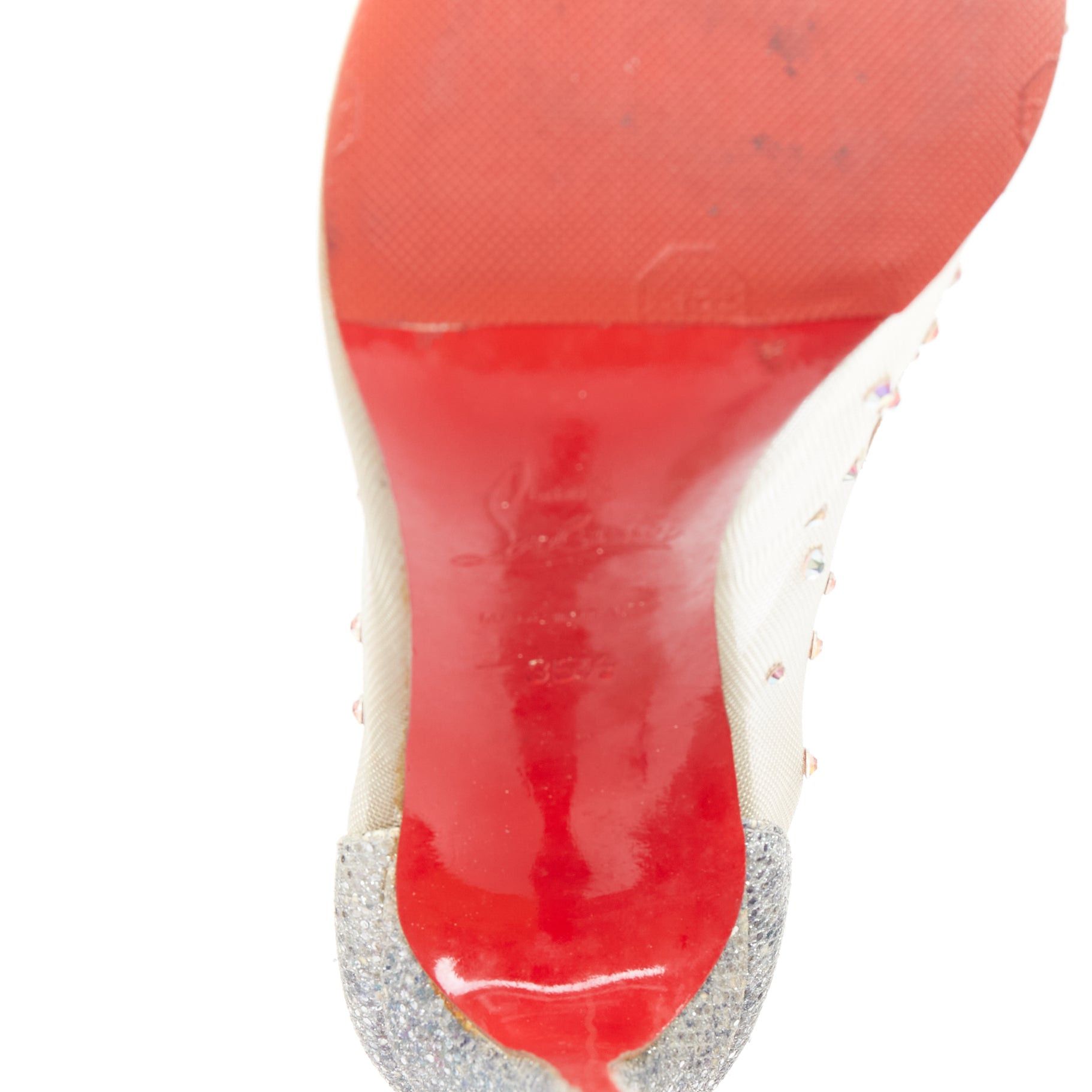Christian Louboutin CHRISTIAN LOUBOUTIN Follies 100 clear mesh silver strass bridal pump EU35.5 Size US 5.5 / IT 35.5 - 10 Thumbnail