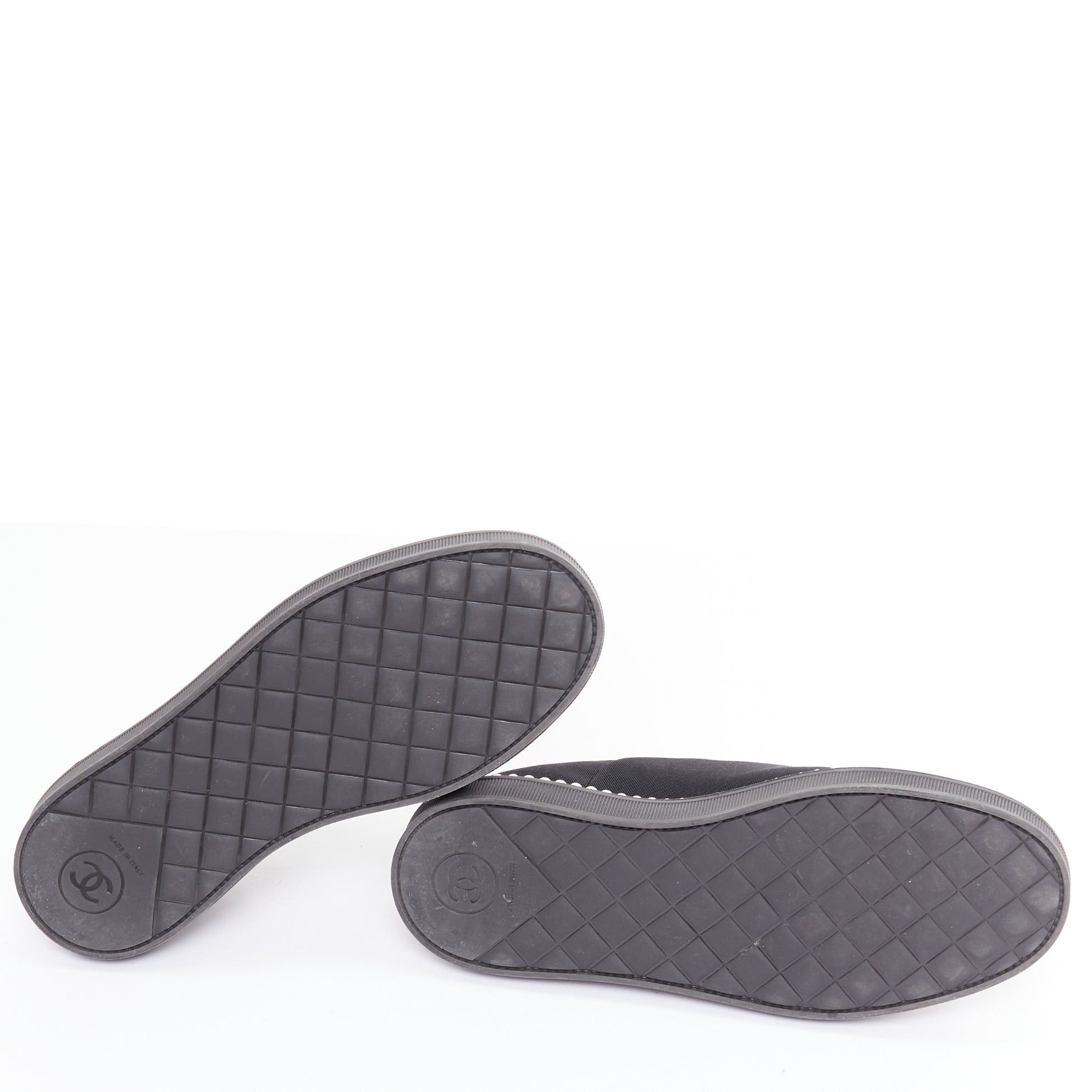 Chanel CHANEL black canvas pearl embellished trim fabric oxfords EU35.5 Size US 5.5 / IT 35.5 - 11 Thumbnail