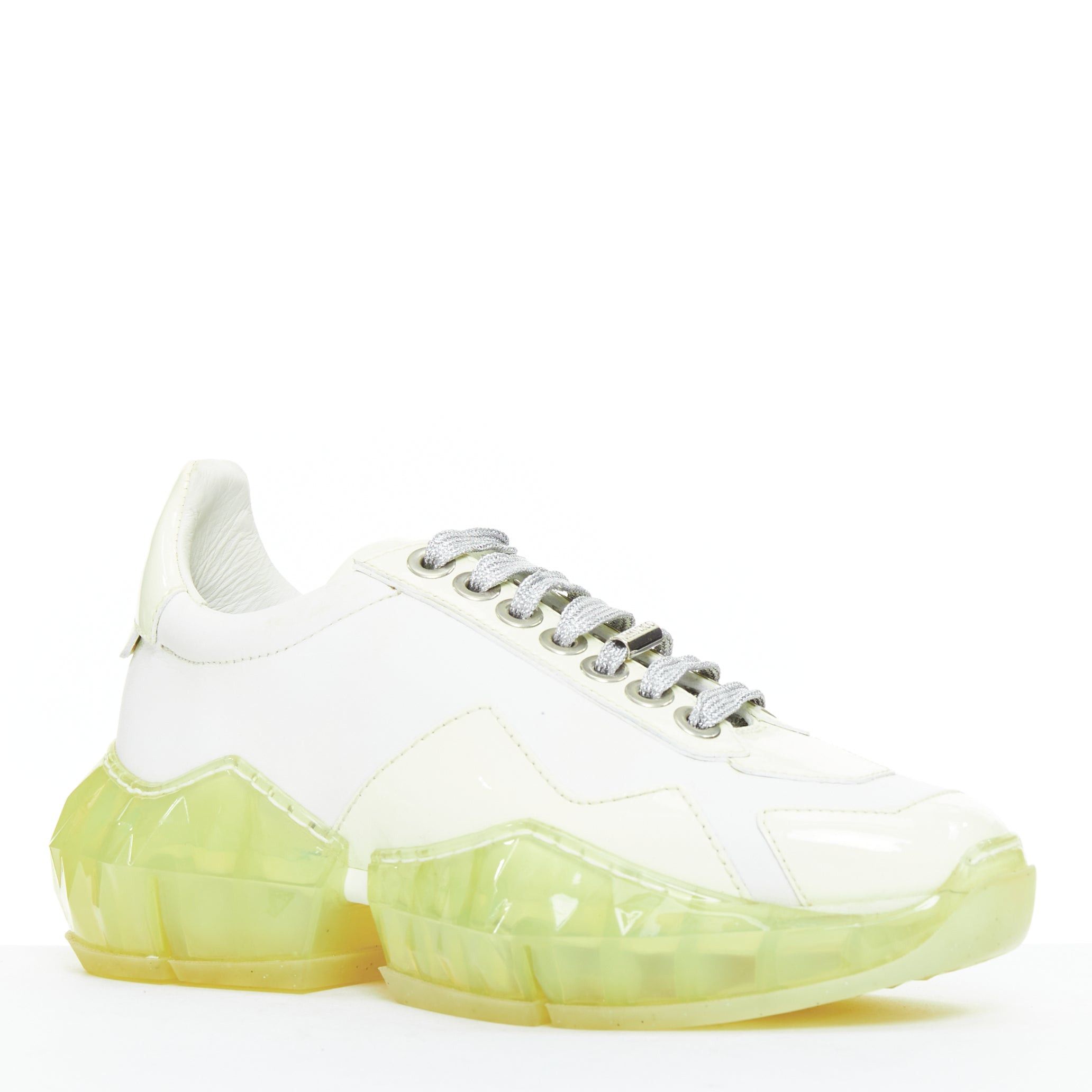 Jimmy Choo JIMMY CHOO Diamond white mint green jelly sole dad sneakers EU35.5 Size US 5.5 / IT 35.5 - 2 Thumbnail