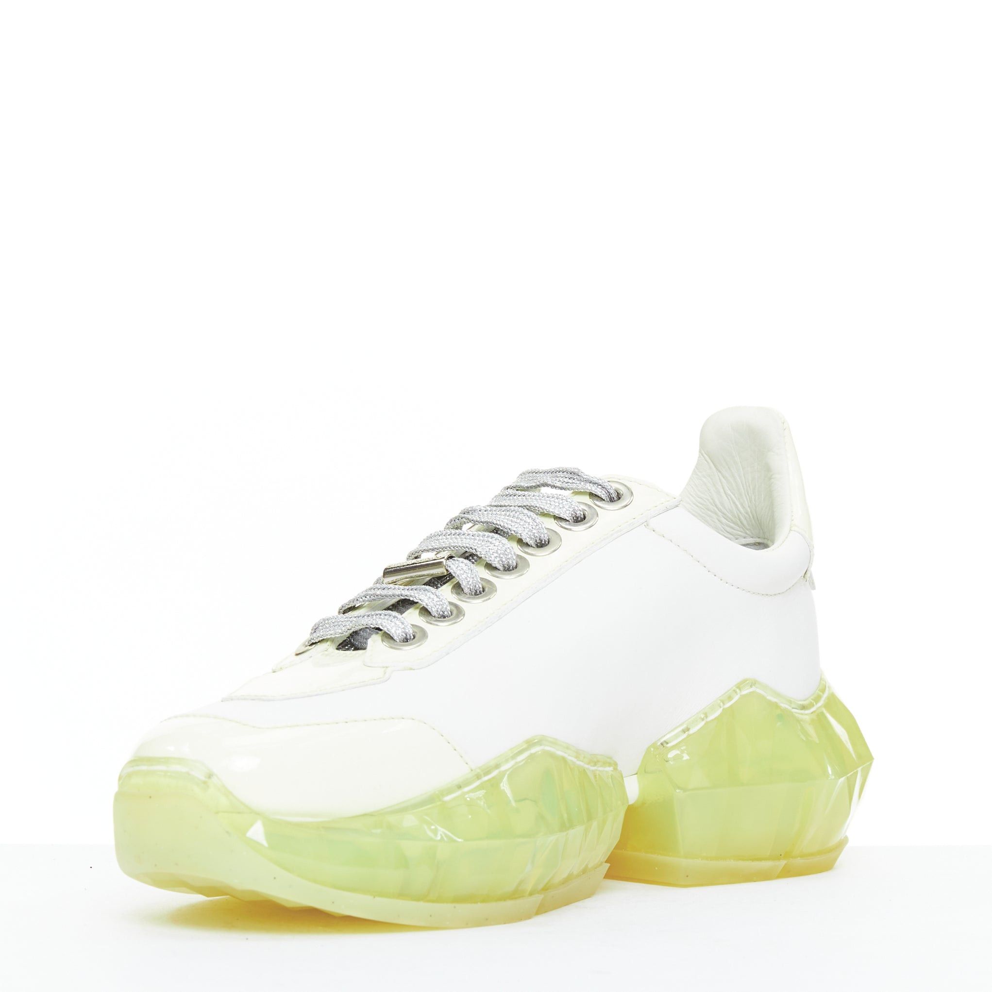 Jimmy Choo JIMMY CHOO Diamond white mint green jelly sole dad sneakers EU35.5 Size US 5.5 / IT 35.5 - 4 Thumbnail