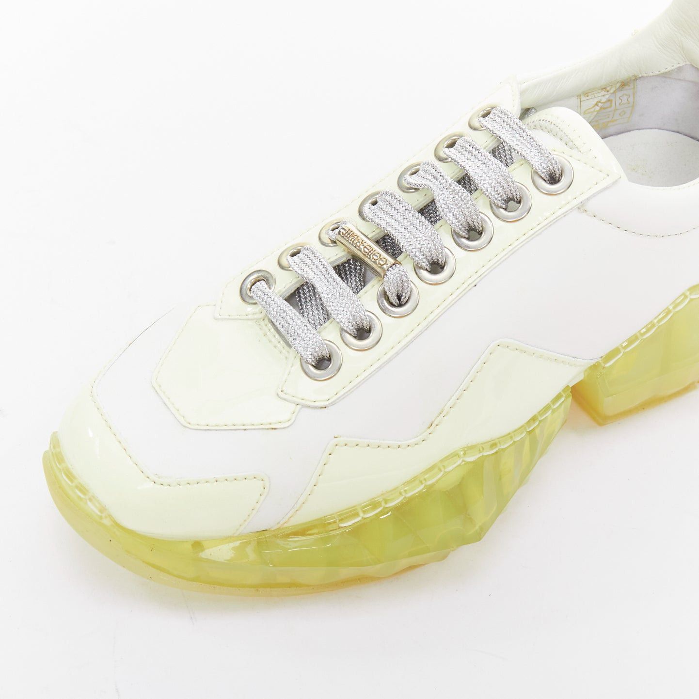 Jimmy Choo JIMMY CHOO Diamond white mint green jelly sole dad sneakers EU35.5 Size US 5.5 / IT 35.5 - 7 Thumbnail