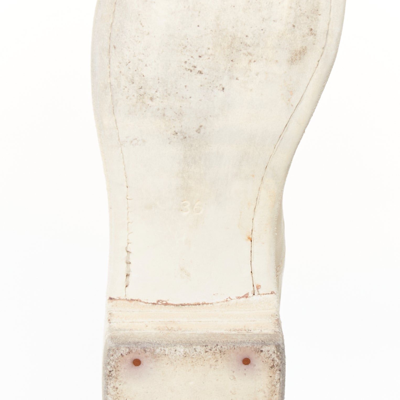 Guidi GUIDI 410 Soft Horse distressed off white leather silver zip front boots EU36 Size US 6 / IT 36 - 9 Thumbnail