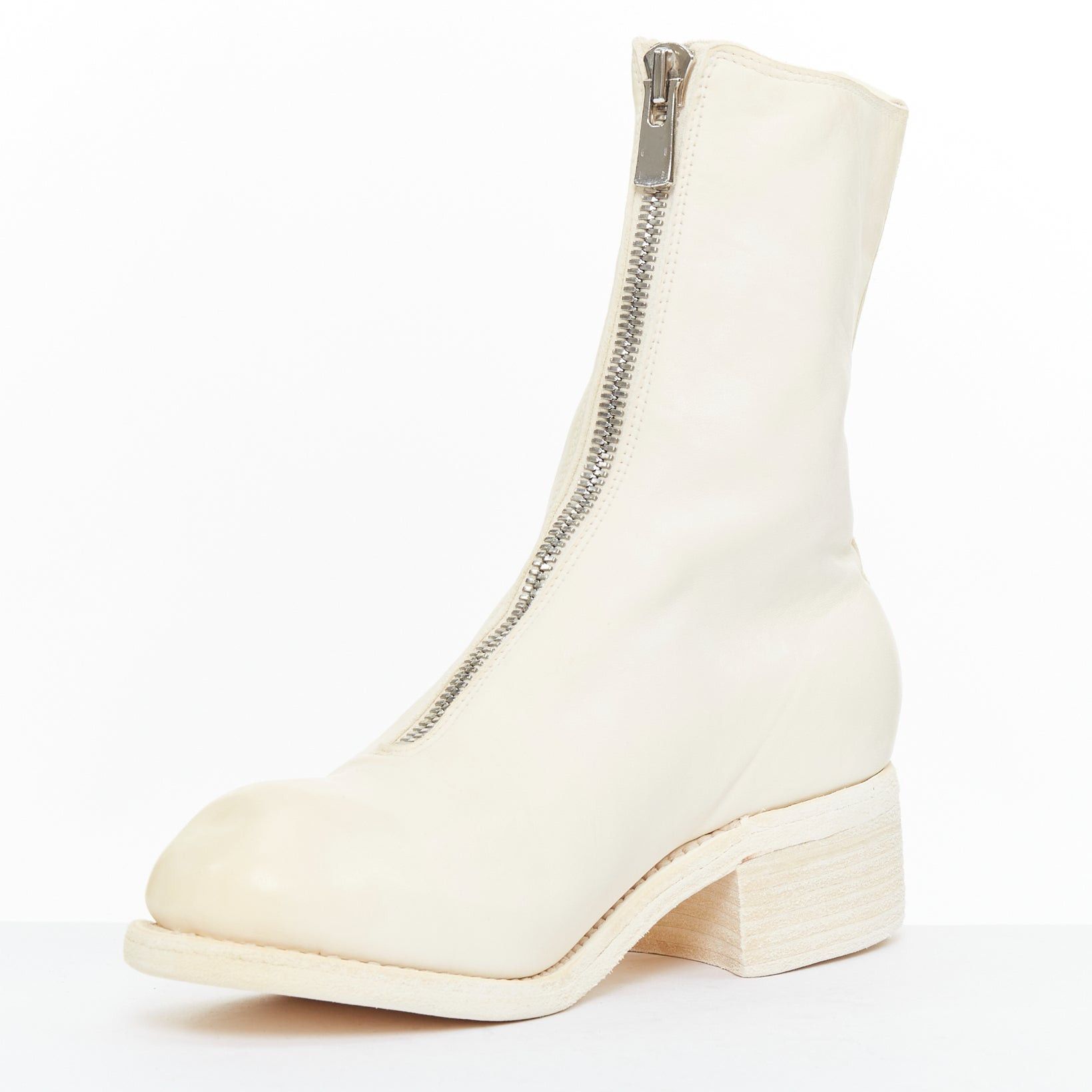 Guidi GUIDI PL2 Soft Horse cream full grain leather silver zip boots EU36 Size US 6 / IT 36 - 4 Thumbnail