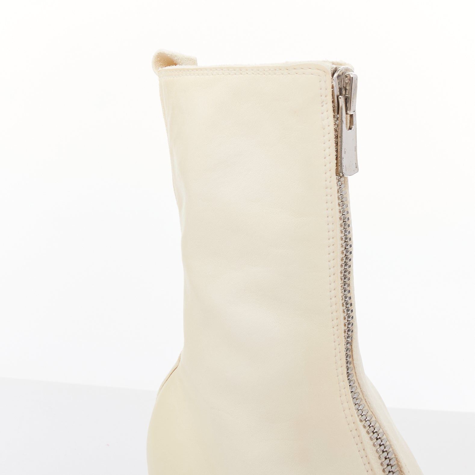 Guidi GUIDI PL2 Soft Horse cream full grain leather silver zip boots EU36 Size US 6 / IT 36 - 7 Thumbnail